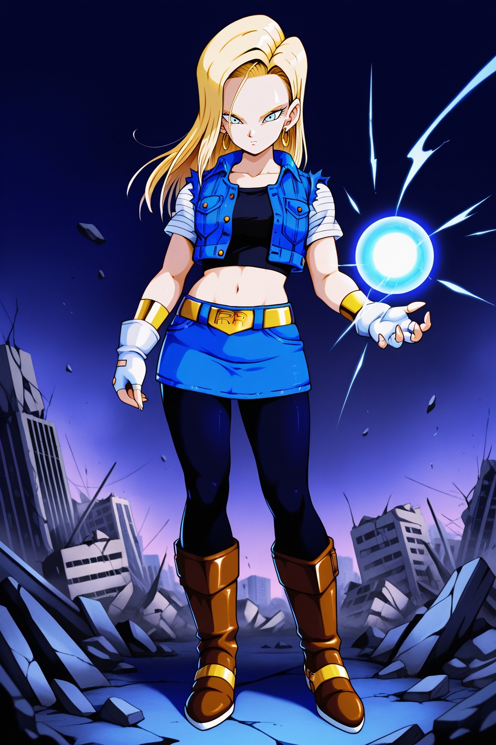 detailed face,  android 18,  hypothetical_fusion on Tensor.Art