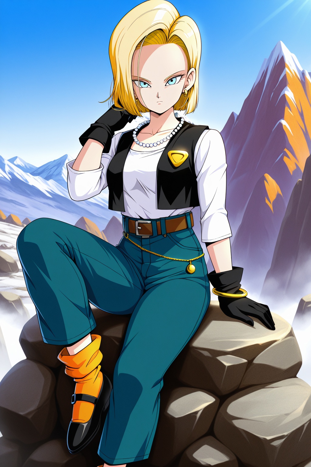 detailed face,  android 18,  cell_saga on Tensor.Art