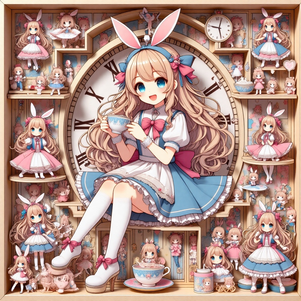 anime girl,  wonderland tea party,  cute and whimsical on Tensor.Art