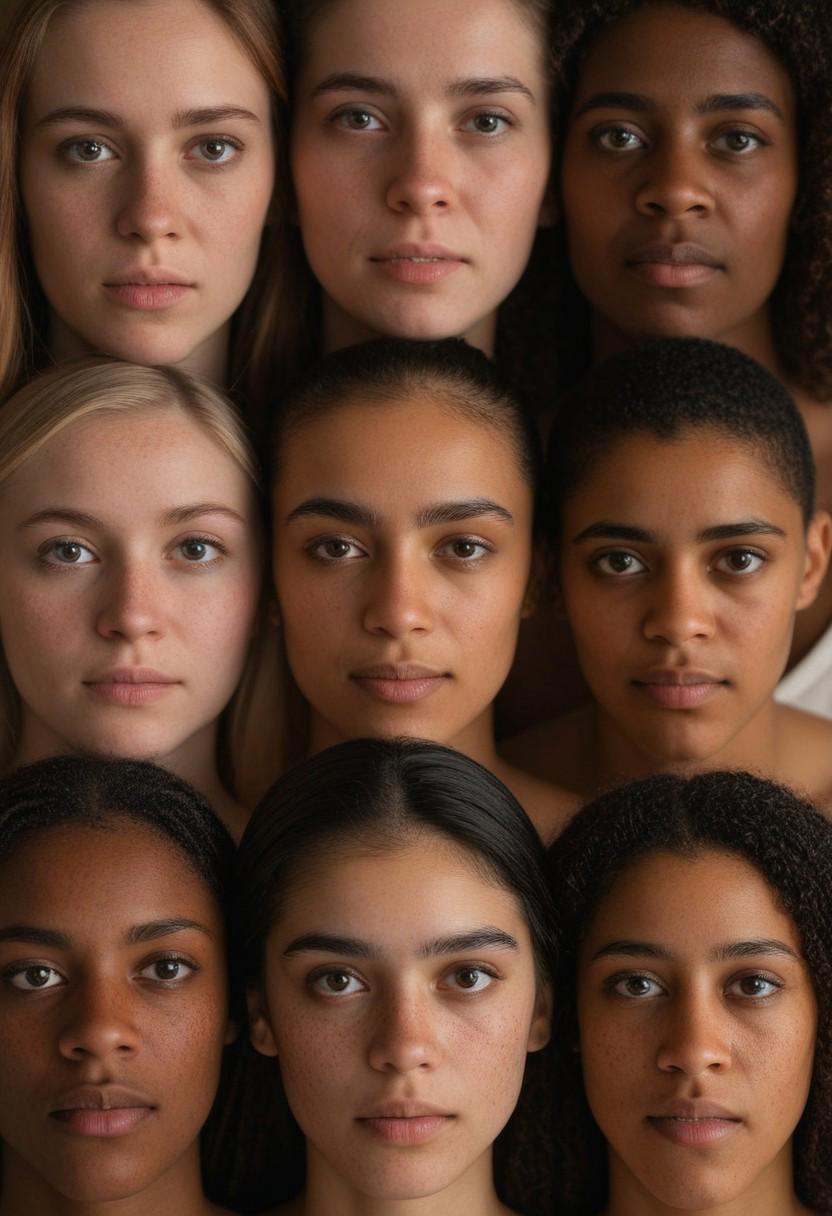 A hyper-realistic portrait of a diverse group of people with varied skin tones,  expressions,  and backgrounds on Tensor.Art
