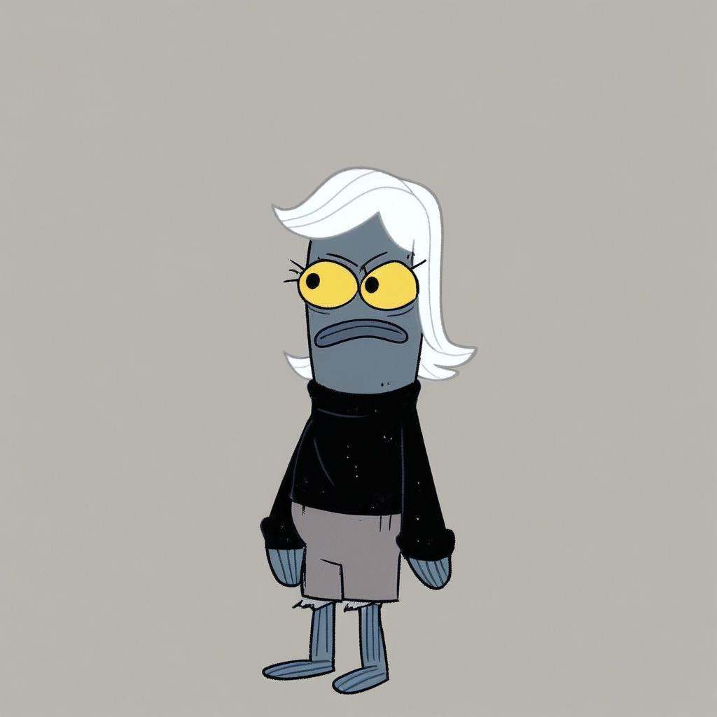 score_9,  mikus-style. black sweater,  gray shorts on Tensor.Art