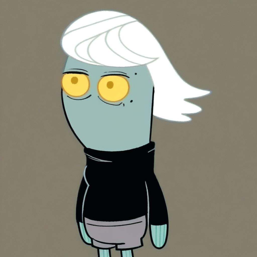 score_9,  mikus-style. black sweater,  gray shorts on Tensor.Art