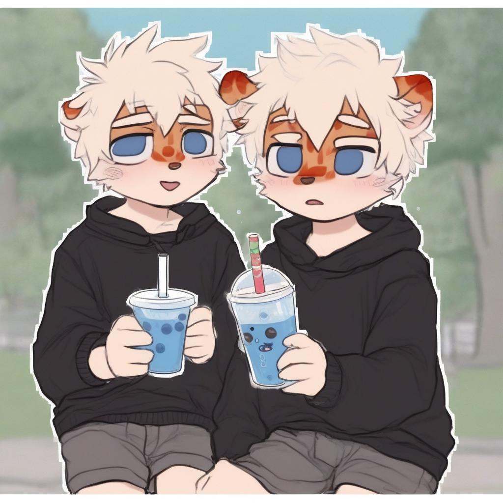 milkytiger,  holding,  bubble tea on Tensor.Art