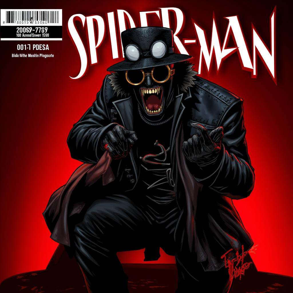 comic book art of cinematic Spider-Man Noir style a comic book cover with a spider - man on it,  perfect image,  perfect b...