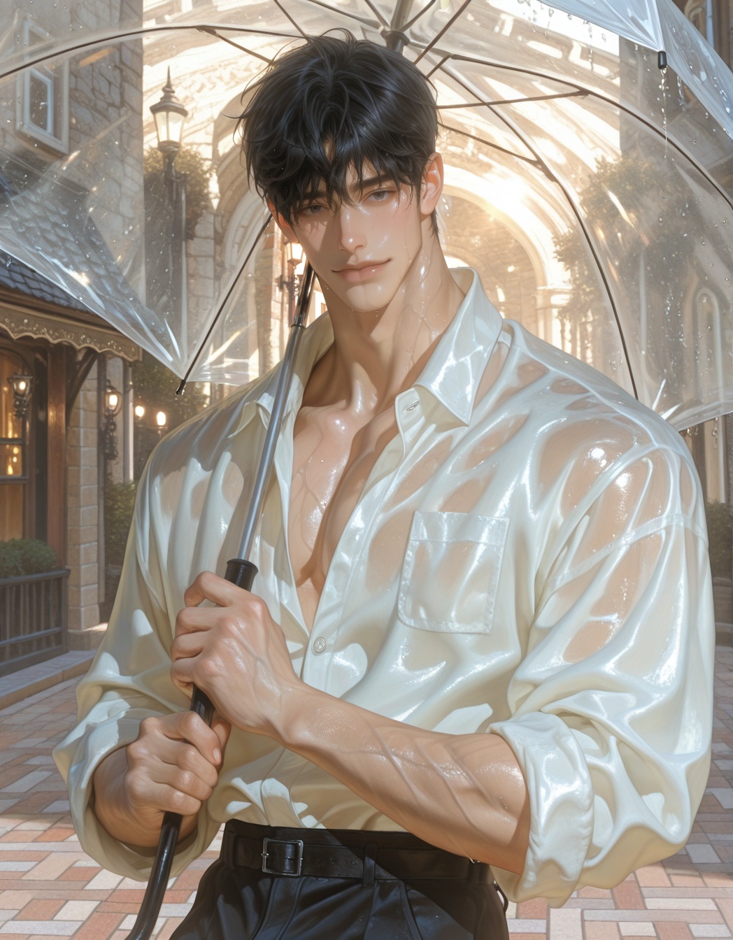 Man,  solo,  close-up on Tensor.Art