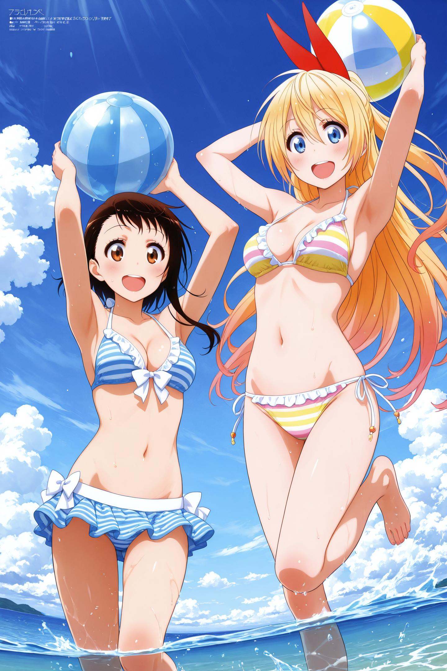 Anime Style,  multiple girls,  Kirisaki Chitoge on Tensor.Art