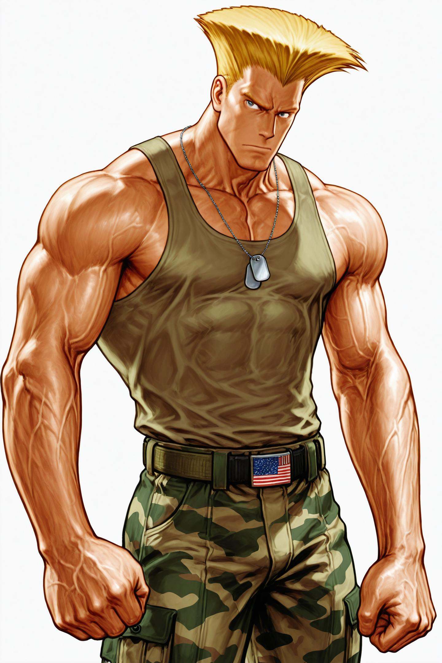 Guile,  1boy,  male focus on Tensor.Art