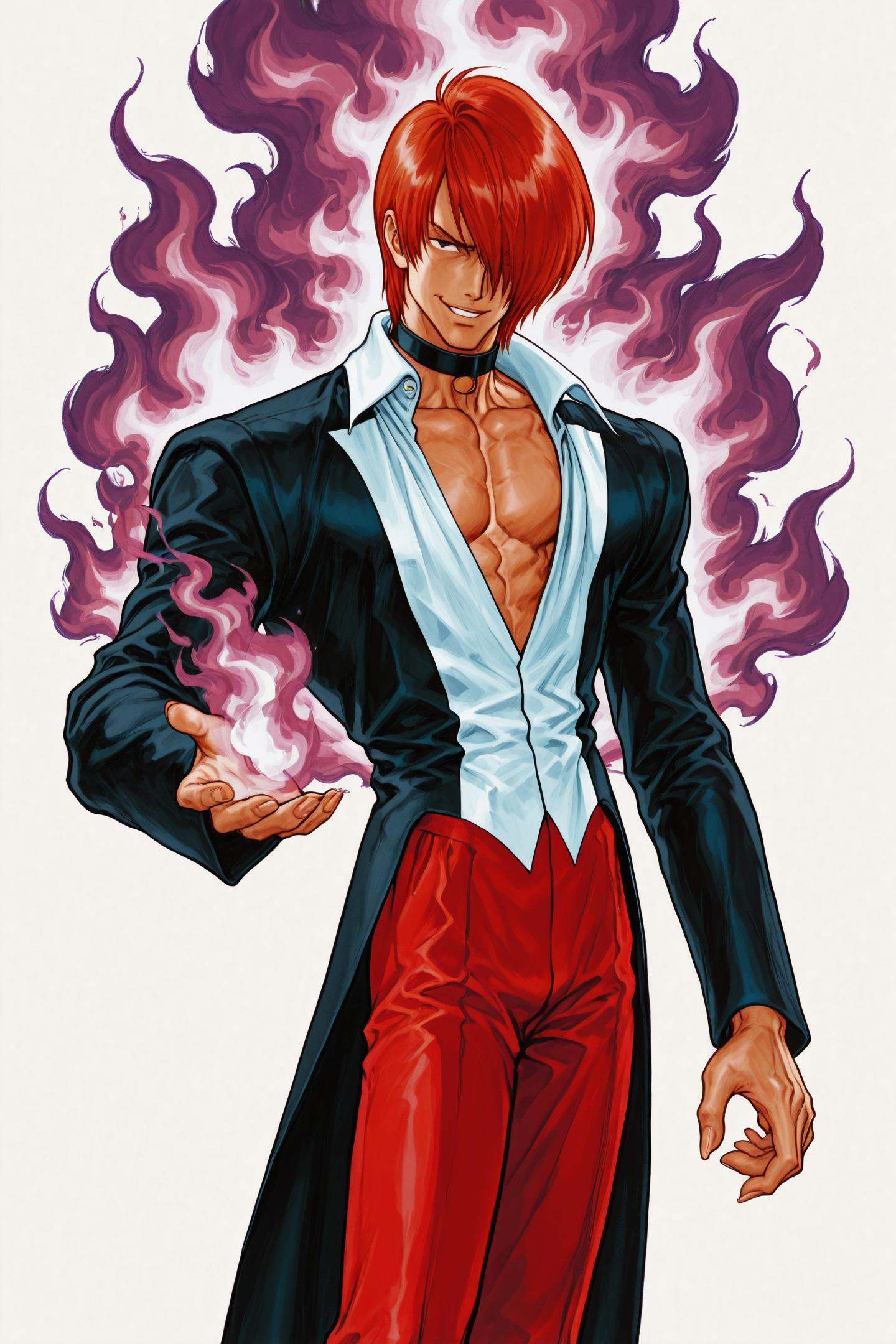 Iori Yagami,  1boy,  solo on Tensor.Art