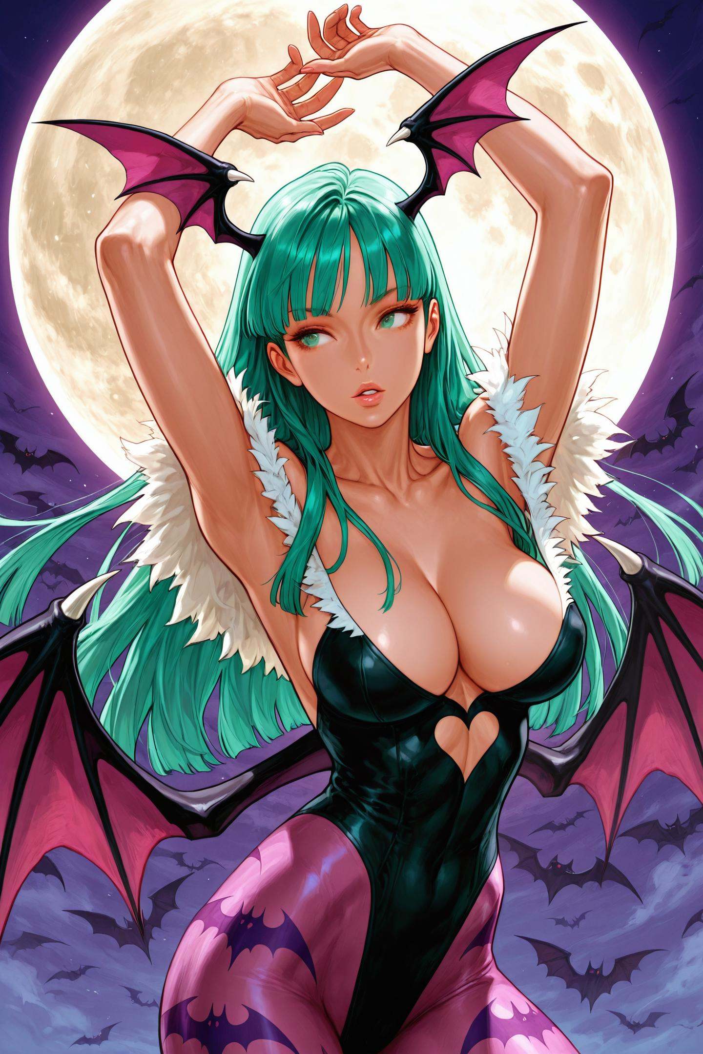 morrigan aensland,  head wings,  pantyhose on Tensor.Art