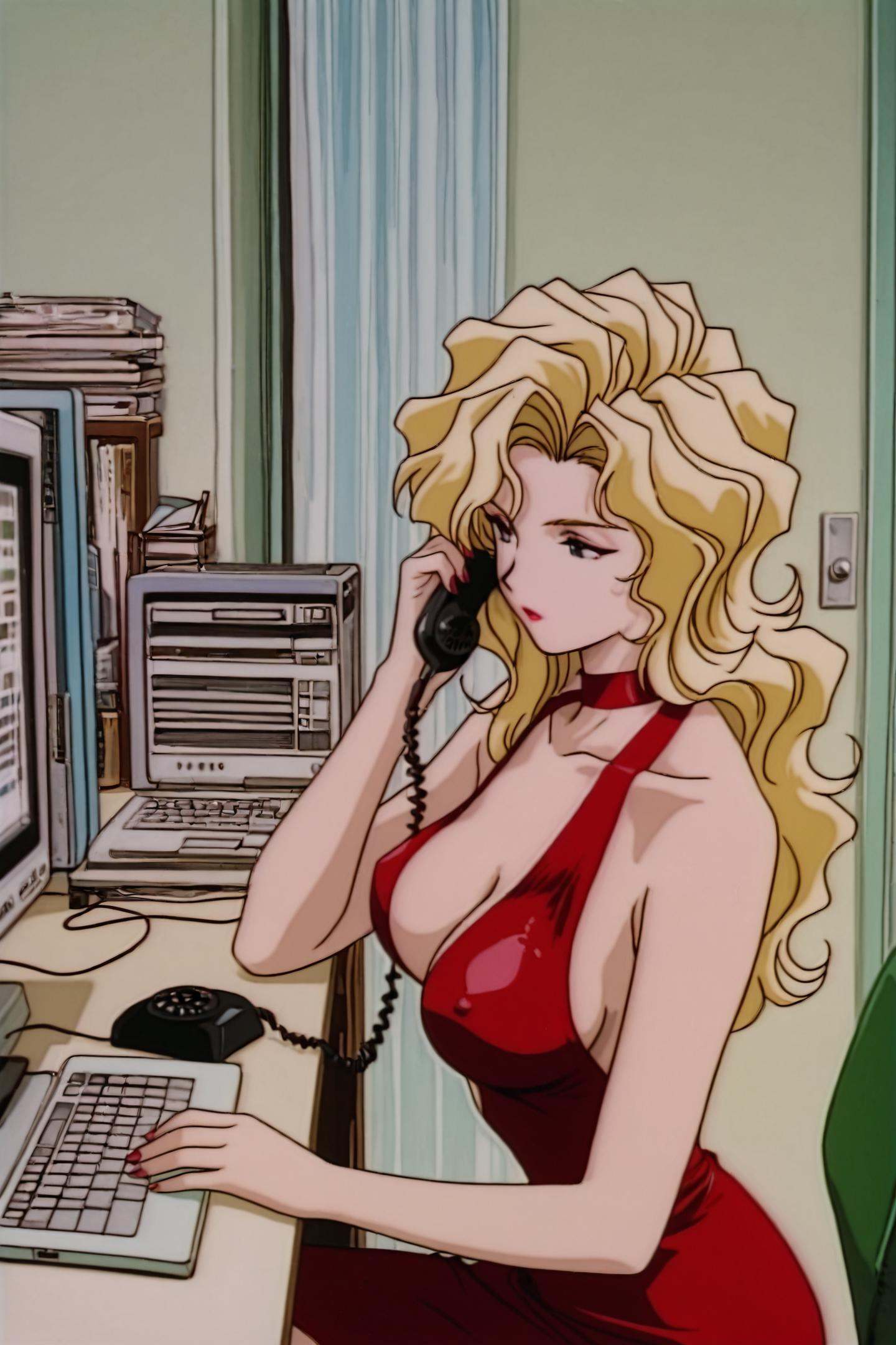 Madame President,  1girl,  corded phone on Tensor.Art
