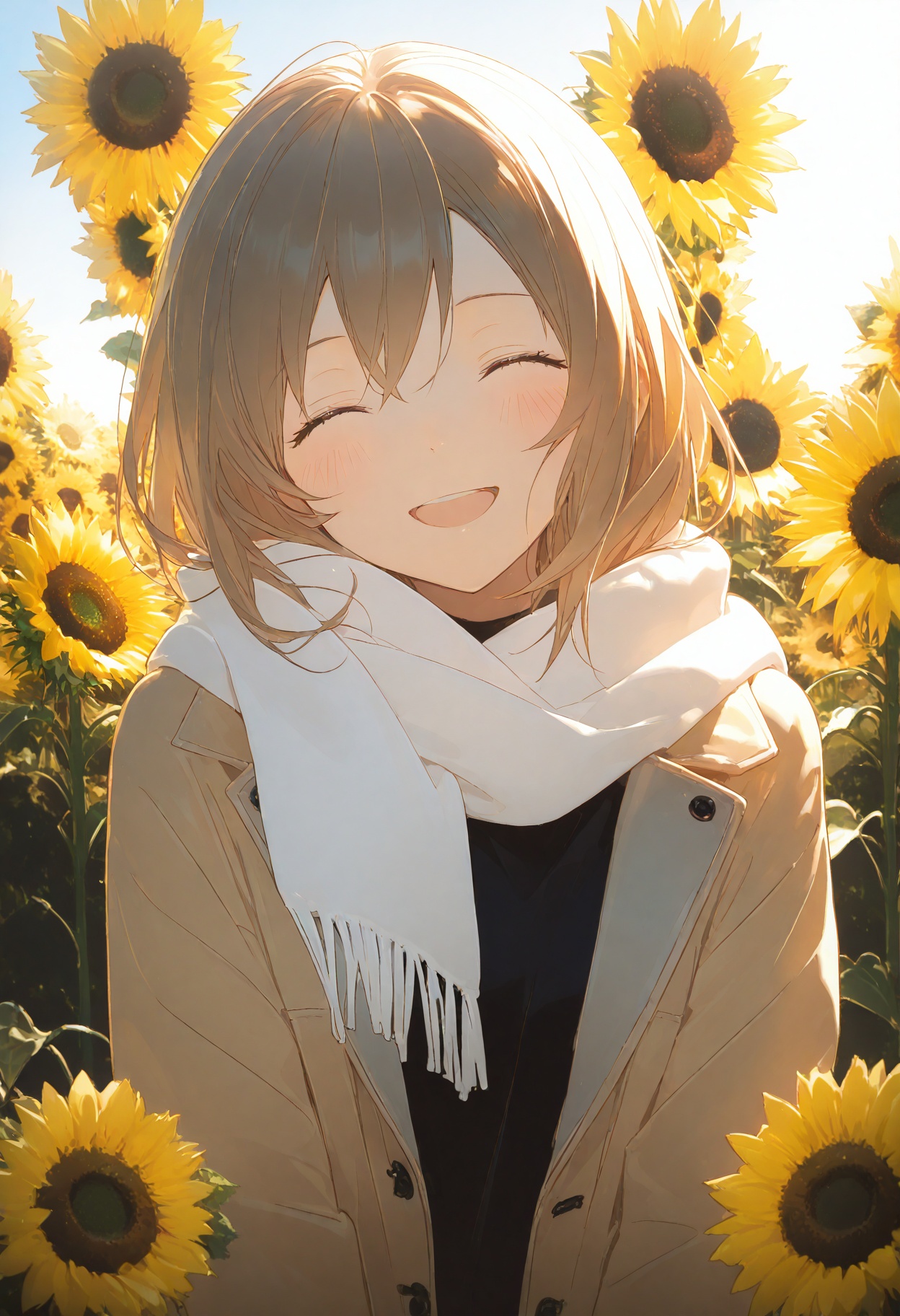 1girl,  sunflower,  solo on Tensor.Art