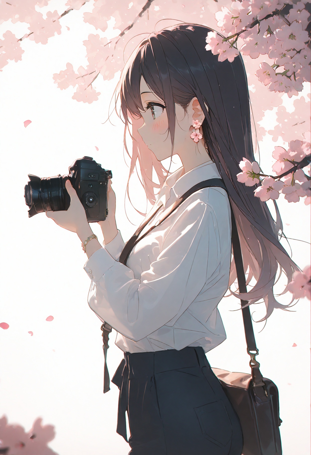 1girl,  holding camera,  camera on Tensor.Art