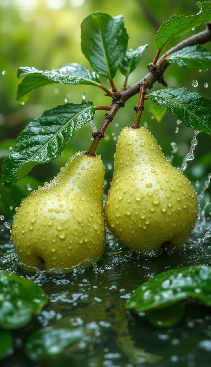 Bright diffused light from the front illuminates a close-up shot slightly from a high angle,  showcasing two ripe light gr...