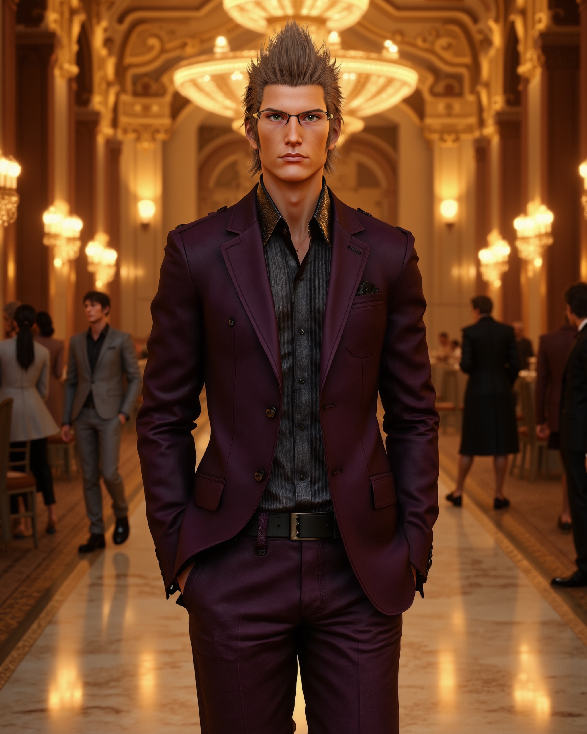 A full-body shot of XV-Ignis,  a man,  front view on Tensor.Art