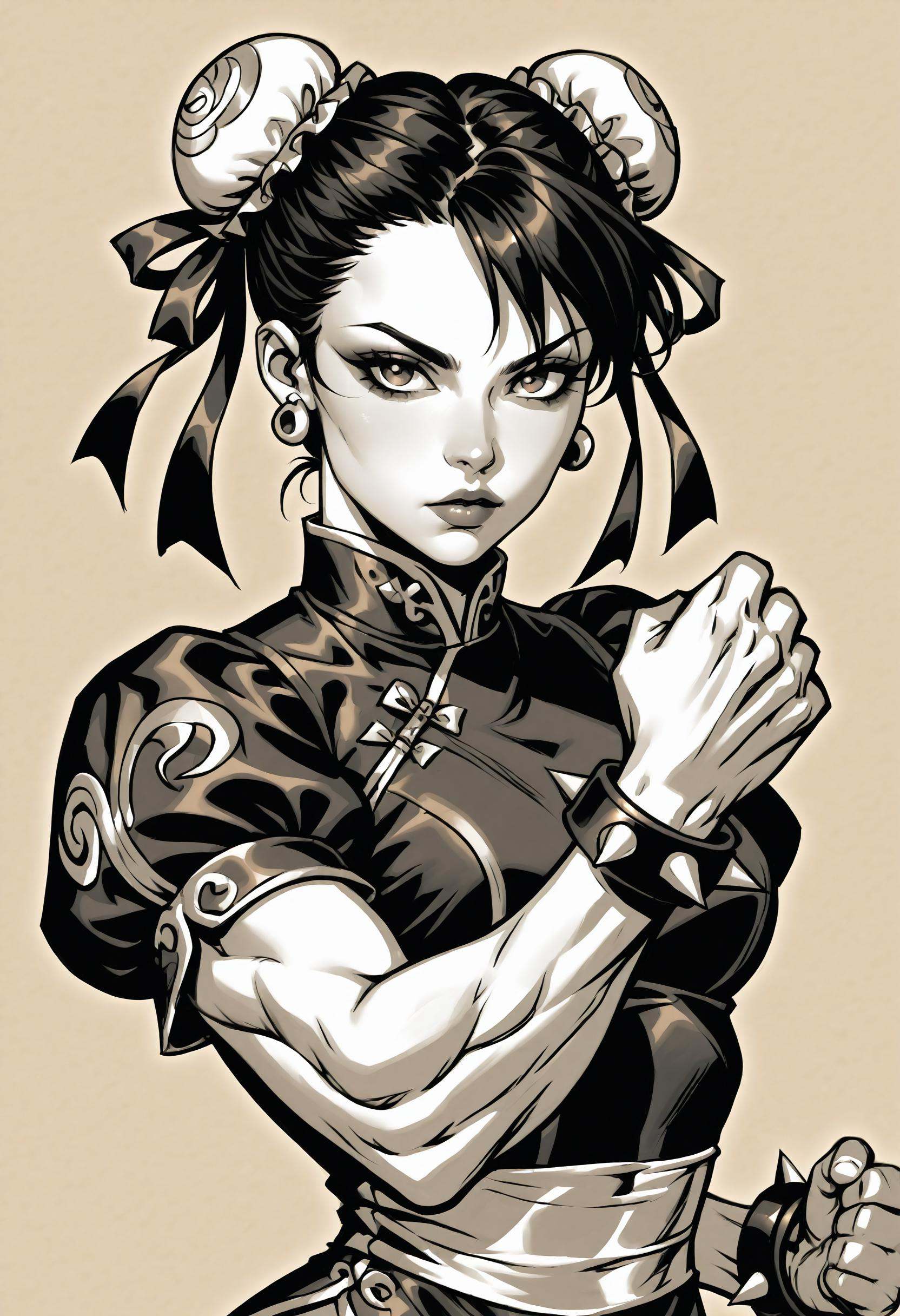 IllustQualXL_Pos,  1girl,  double bun on Tensor.Art