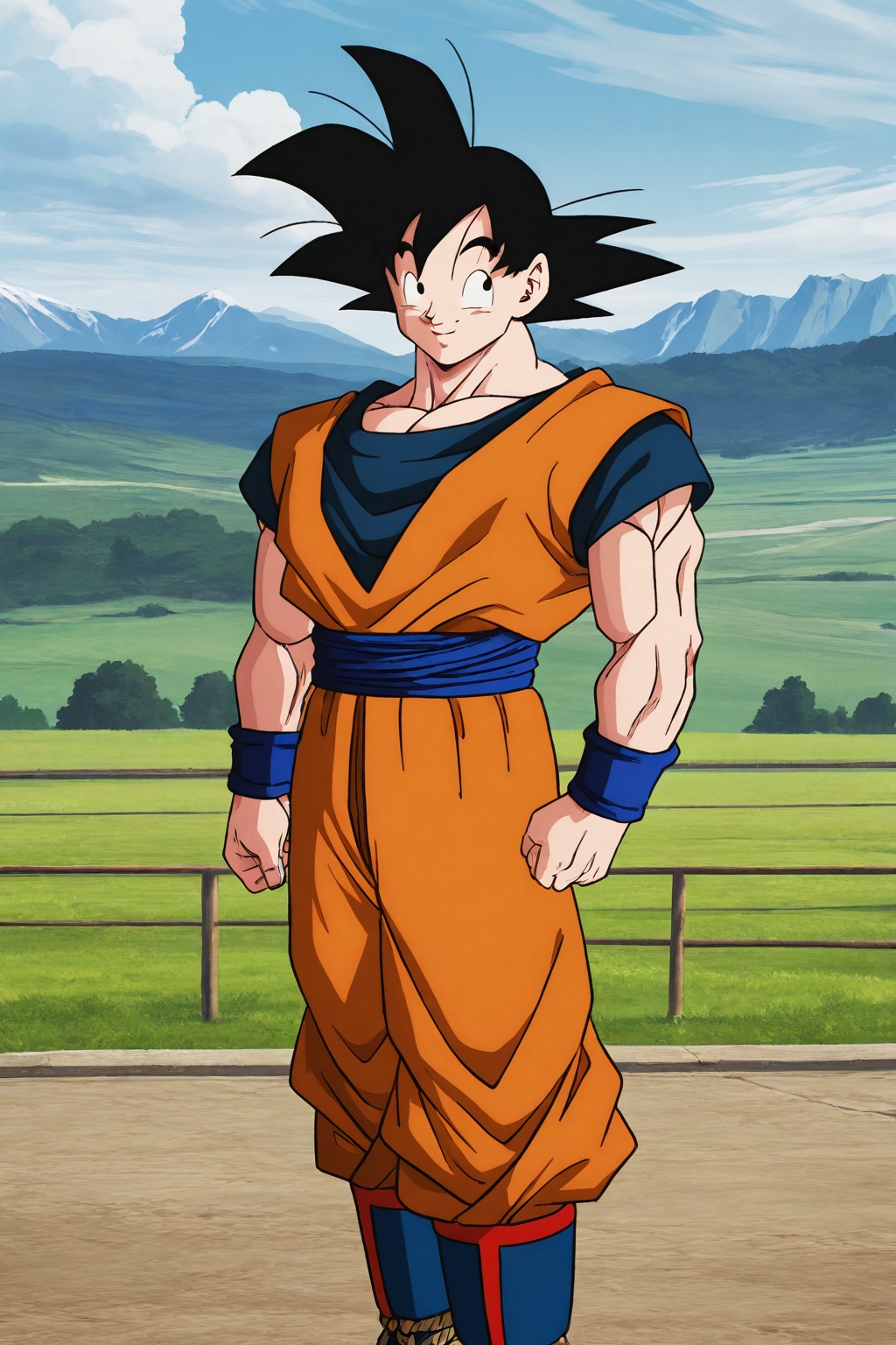 Goku,  orange suit,  blue suit underneath on Tensor.Art