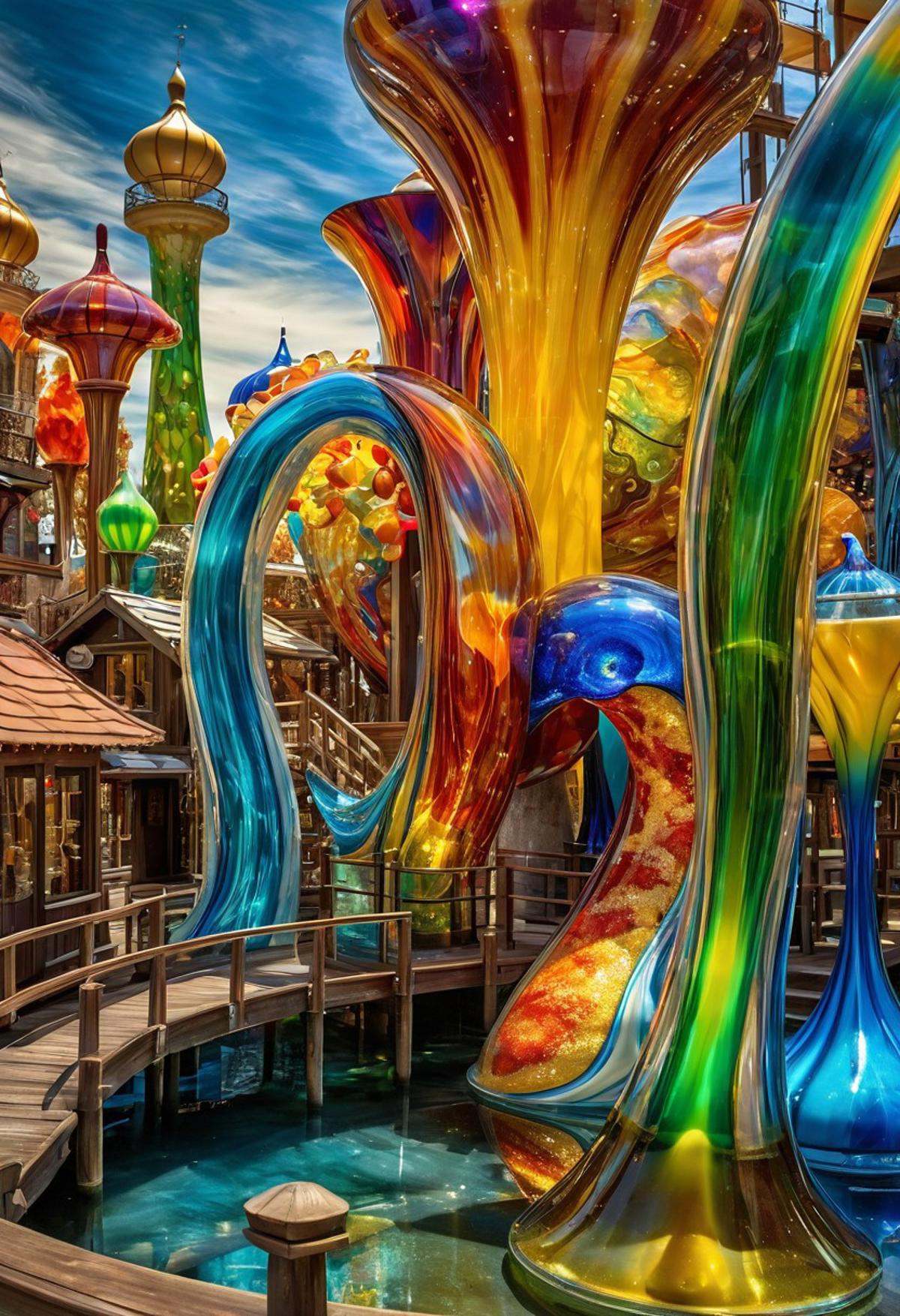 imagine a World Morph made out of [liquid multicolored Murano art glass]. When you use these images to train a LoRA,  it a...