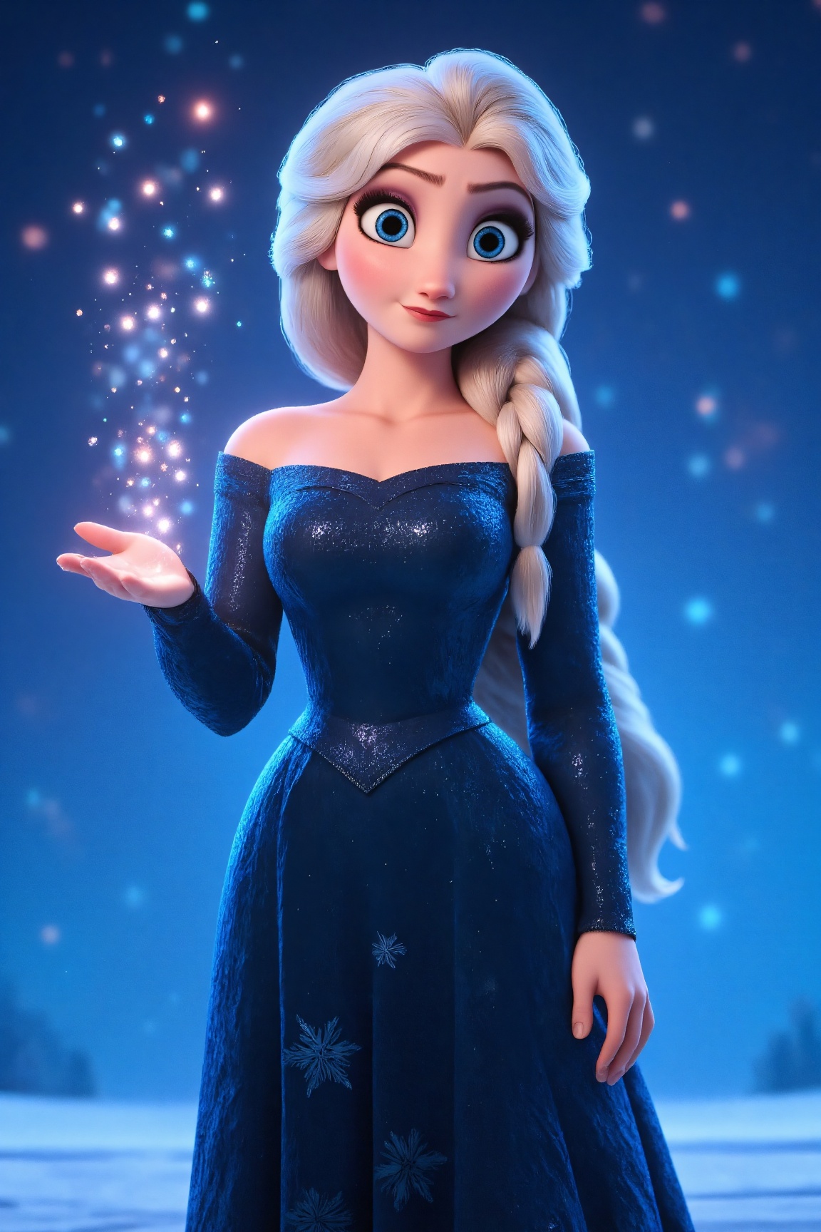 Elsa from Frozen,  digital art,  anime style on Tensor.Art