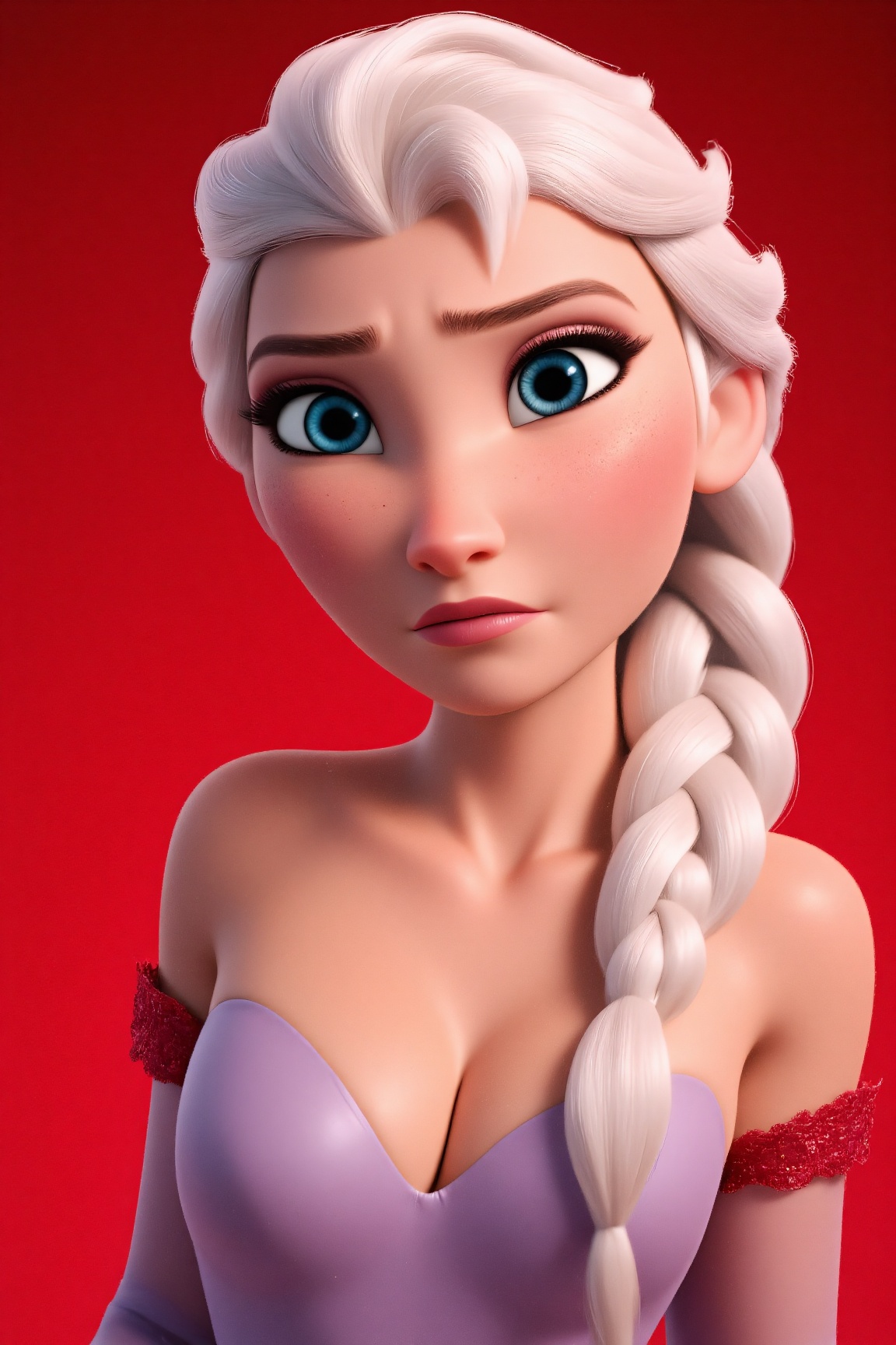 photo of Elsa from Frozen,  CGI,  close-up on Tensor.Art
