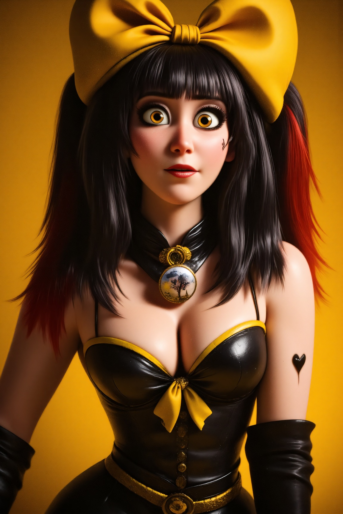 a woman with a dark,  gothic aesthetic. She has pale skin,  large on Tensor.Art