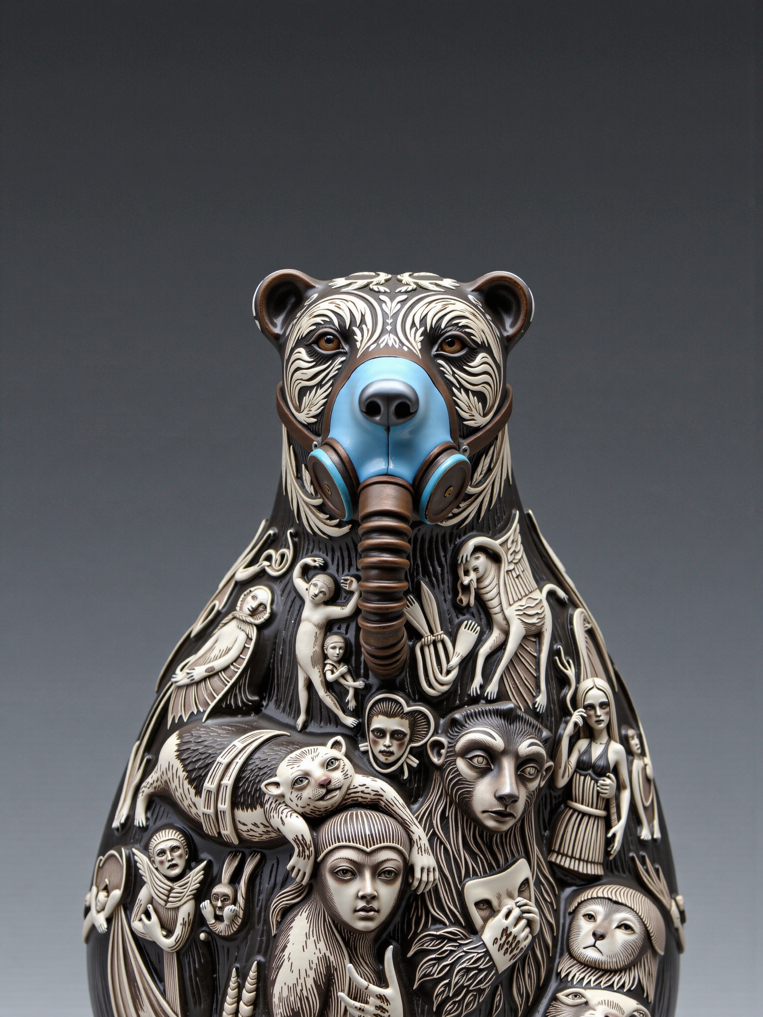 ((porcelain)),  Multi-layered ,  Black-on-black ware on Tensor.Art