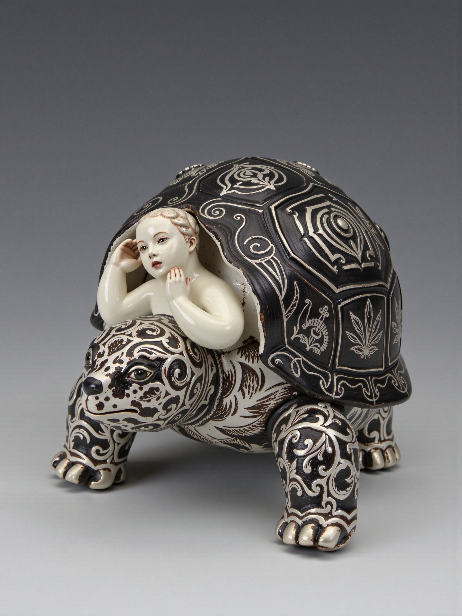 ((porcelain)),  Multi-layered ,  Black-on-black ware on Tensor.Art