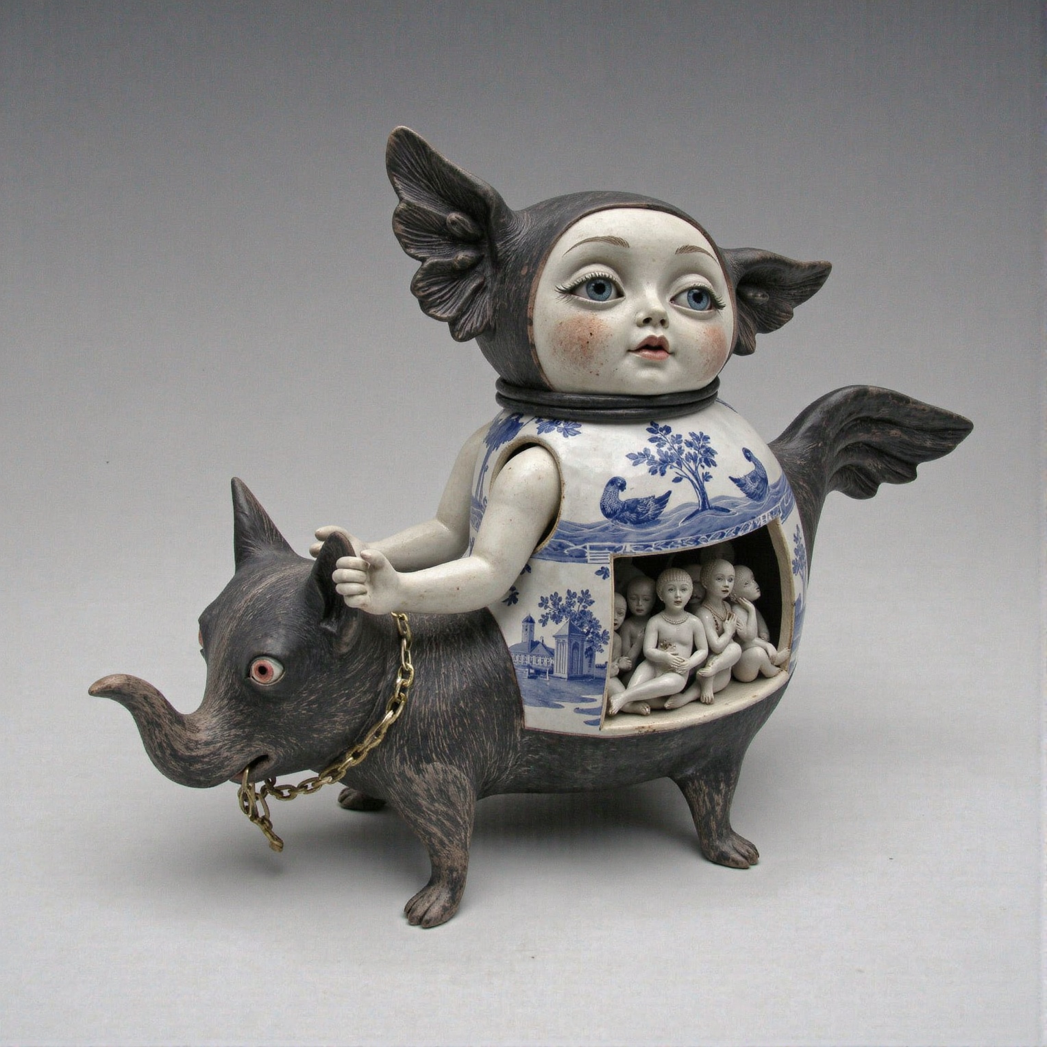 (((Overloaded))).,  ((porcelain)),  human-animal hybrid on Tensor.Art