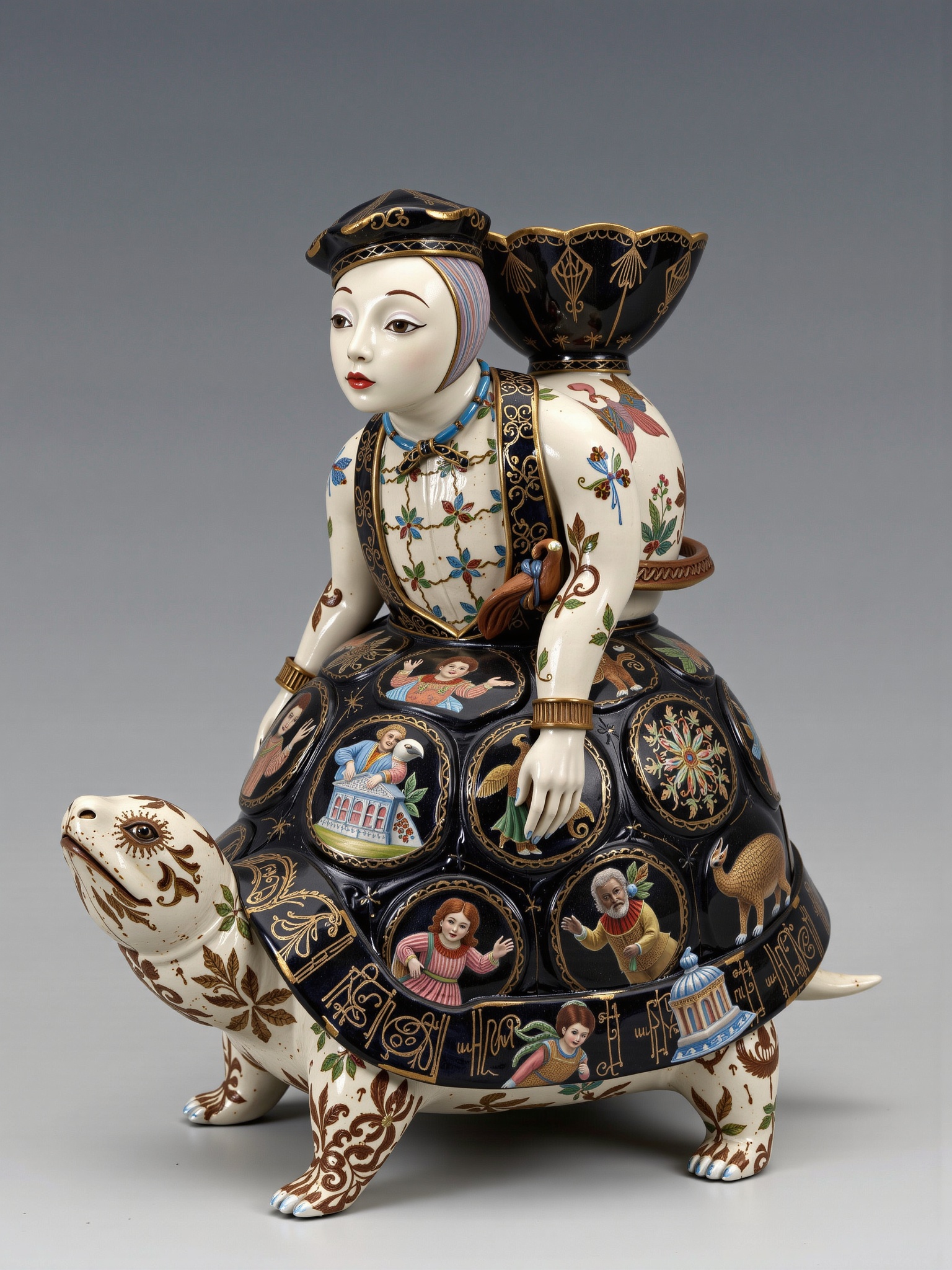((porcelain)),  Multi-layered ,  Black-on-black ware on Tensor.Art
