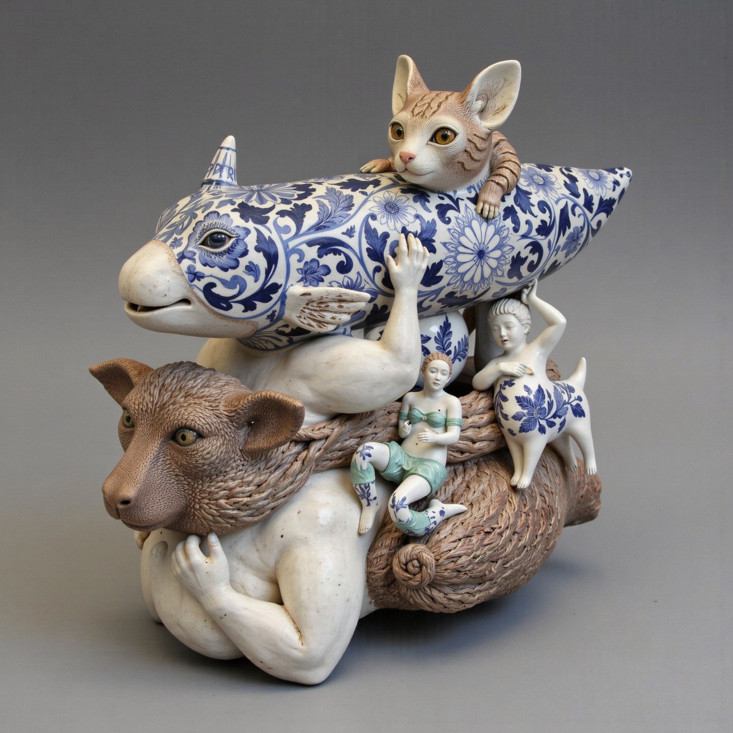 (((Overloaded))).,  ((porcelain)),  human-animal hybrid on Tensor.Art