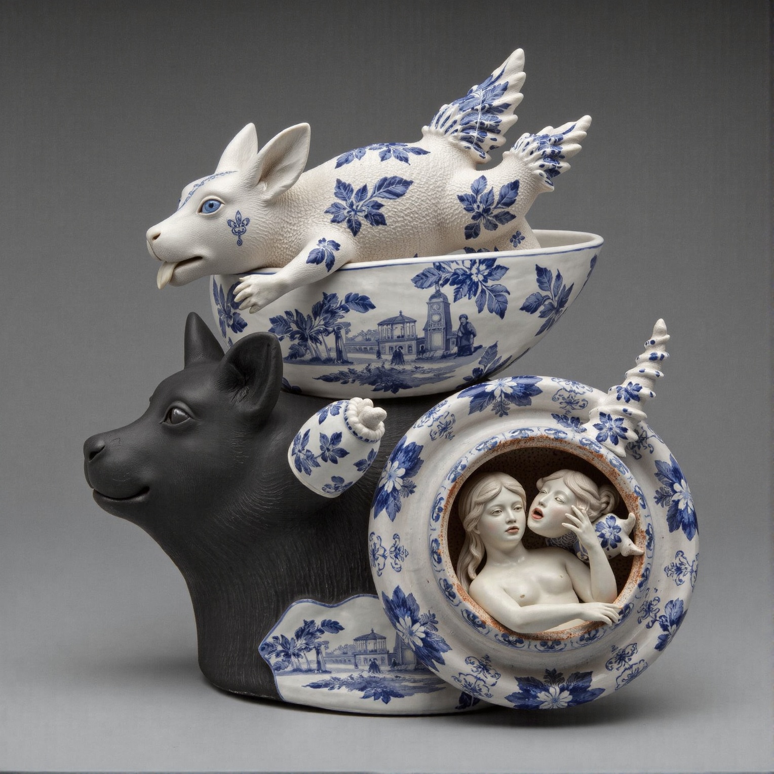 (((Overloaded))).,  ((porcelain)),  human-animal hybrid on Tensor.Art