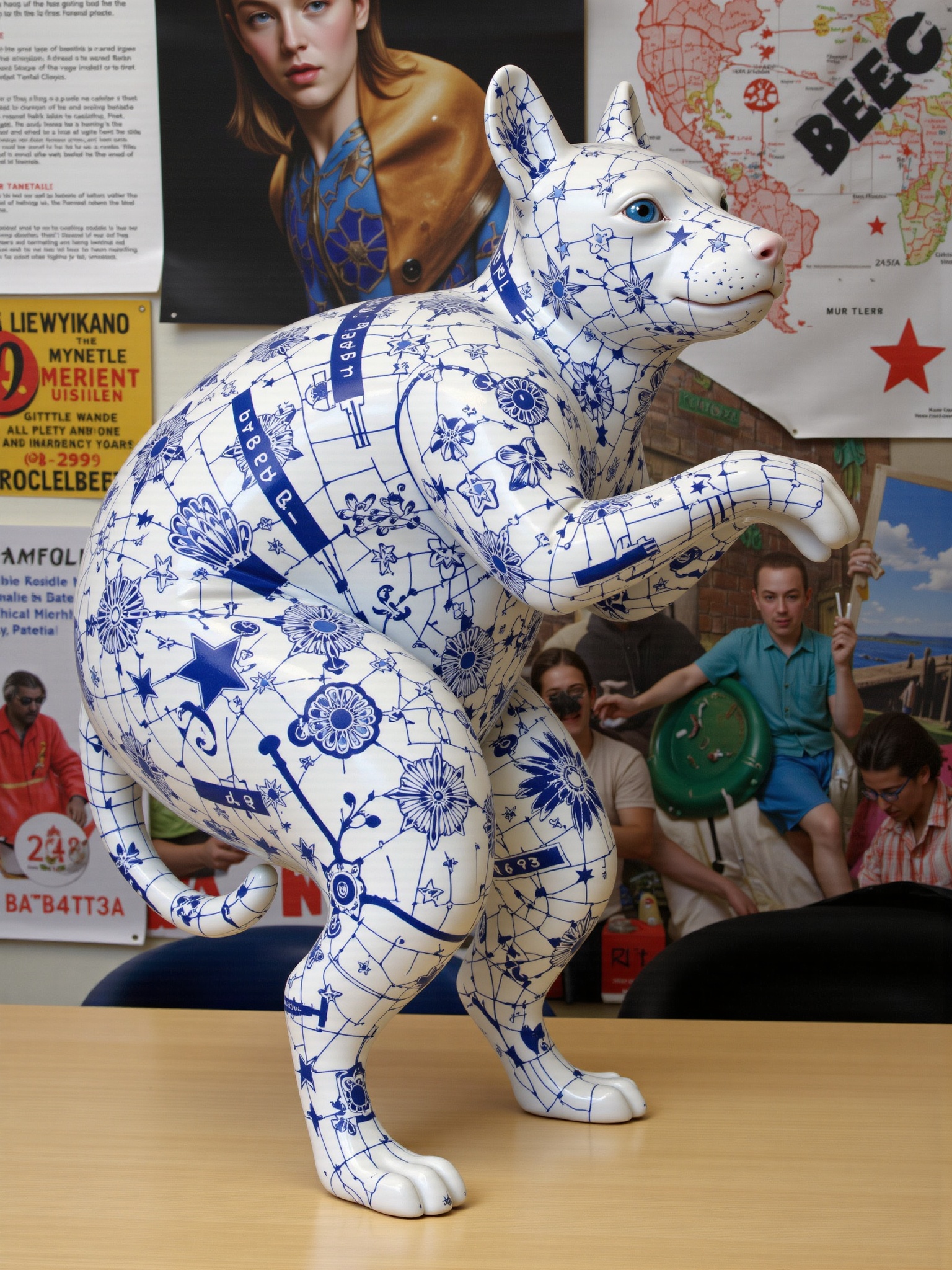 ((porcelain)),  human-animal hybrid,  urbanized body on Tensor.Art