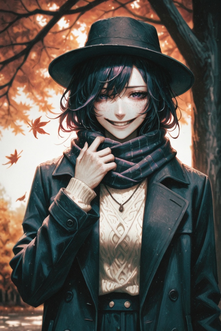 gloomy,  falling autumn leaves,  autumn on Tensor.Art