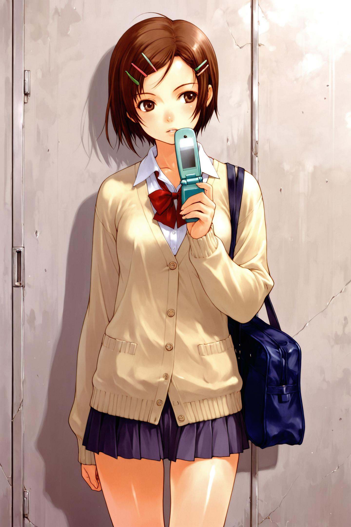 1girl,  solo,  brown hair on Tensor.Art