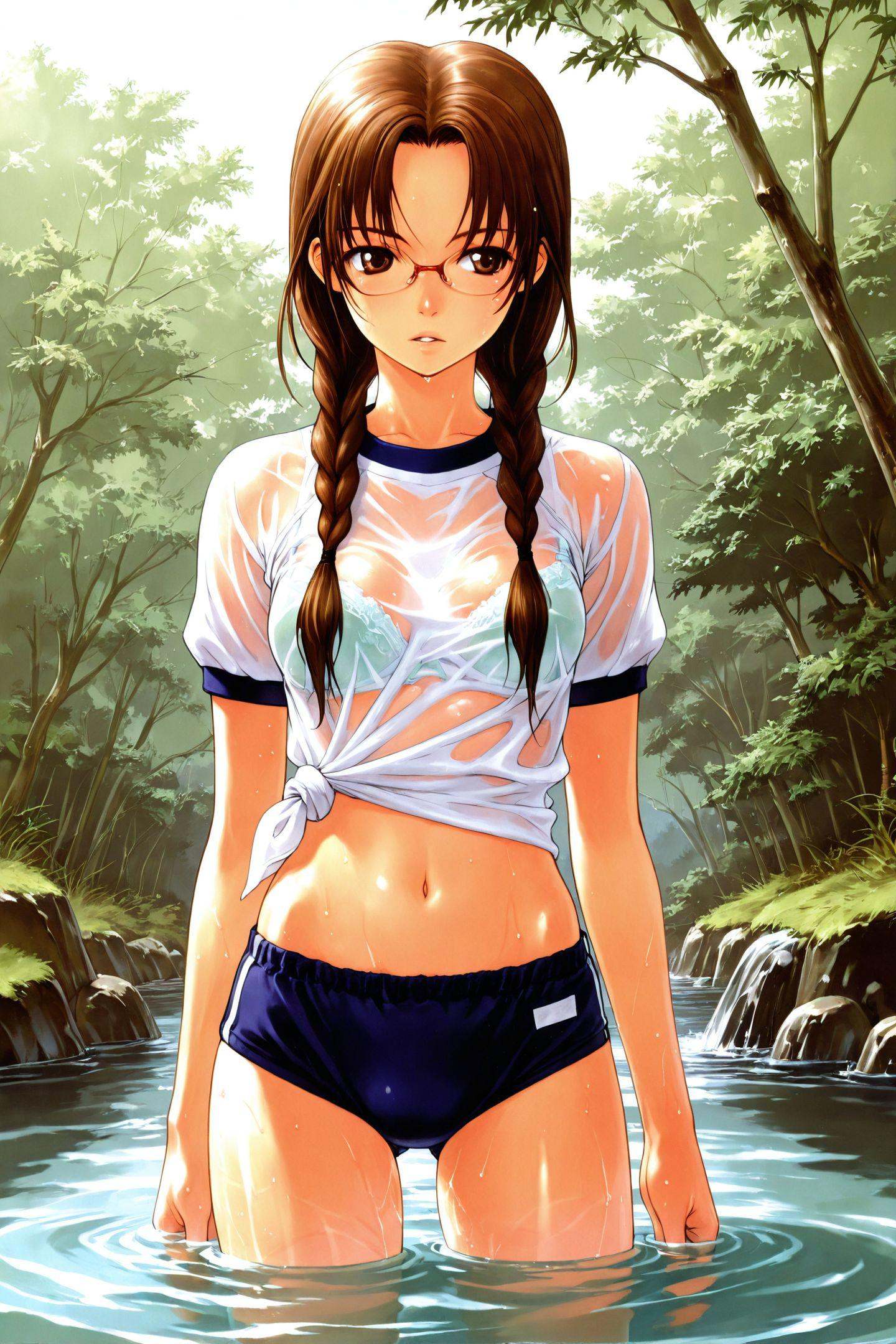 1girl,  solo,  twin braids on Tensor.Art
