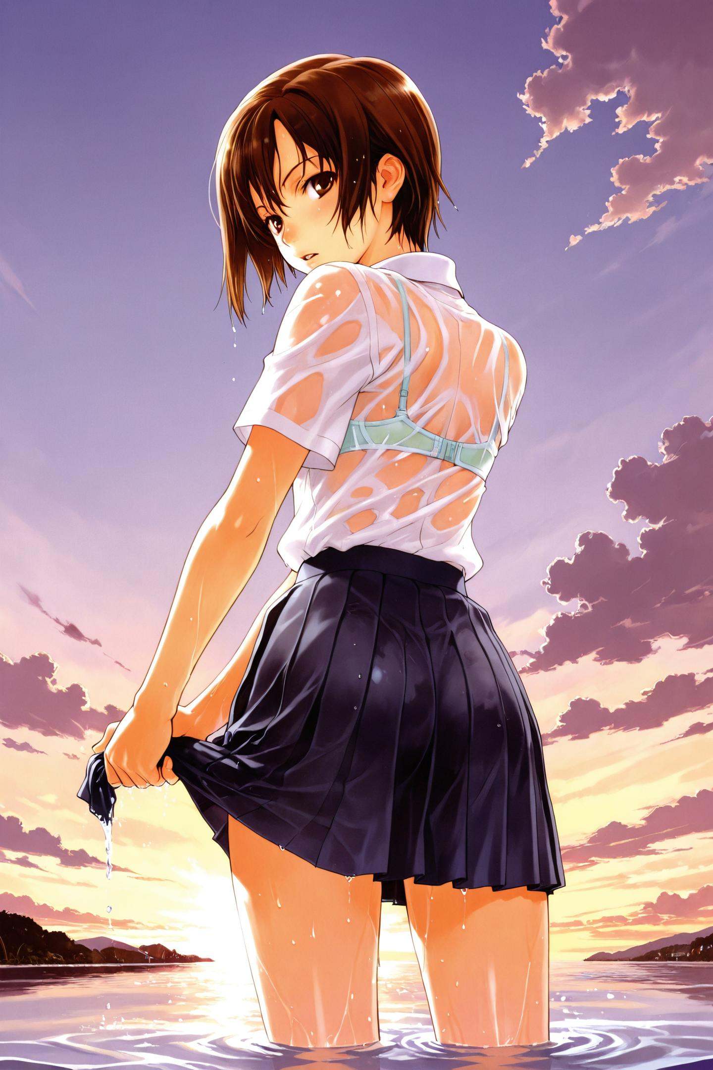 1girl,  solo,  brown hair on Tensor.Art