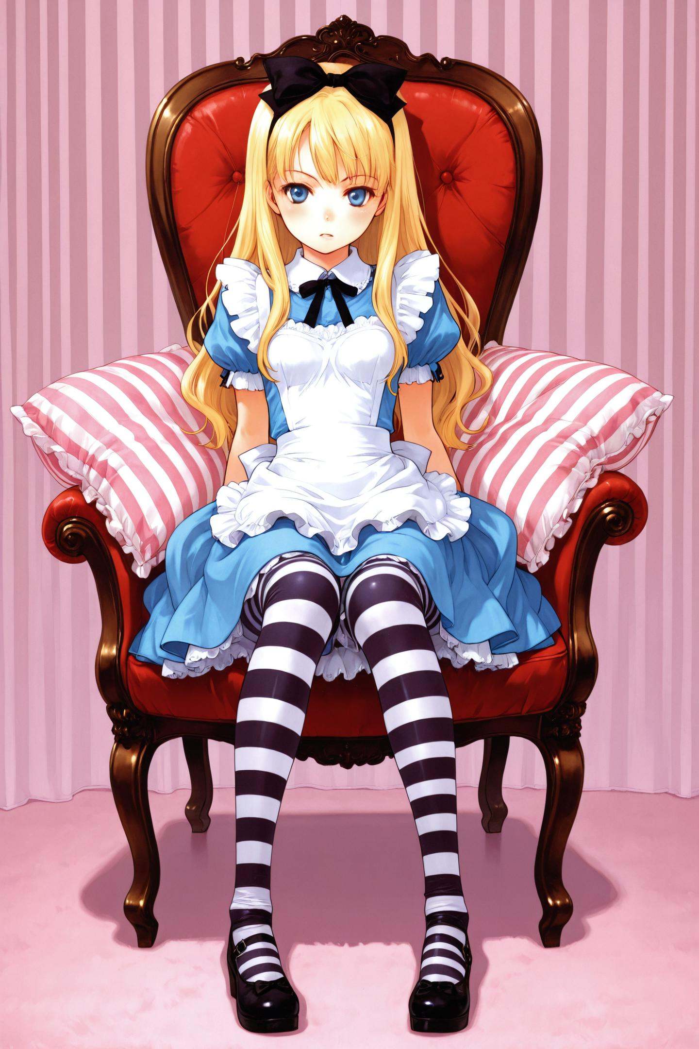 1girl,  solo,  striped clothes on Tensor.Art