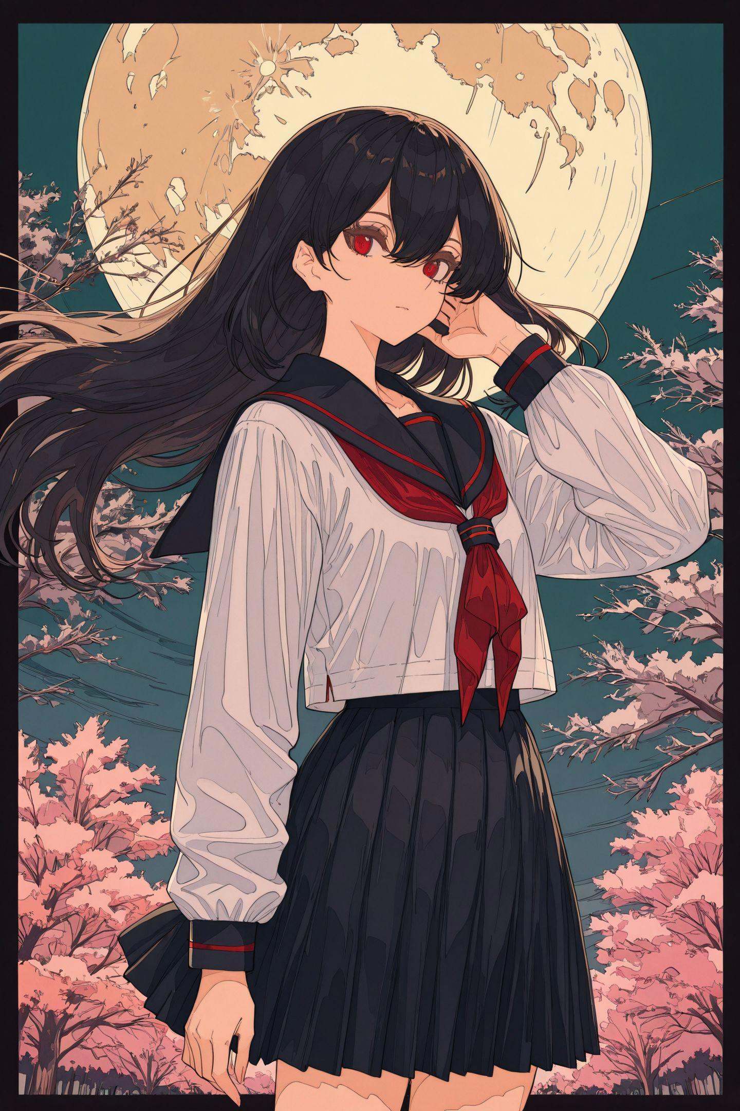 1girl,  long hair,  red eyes on Tensor.Art