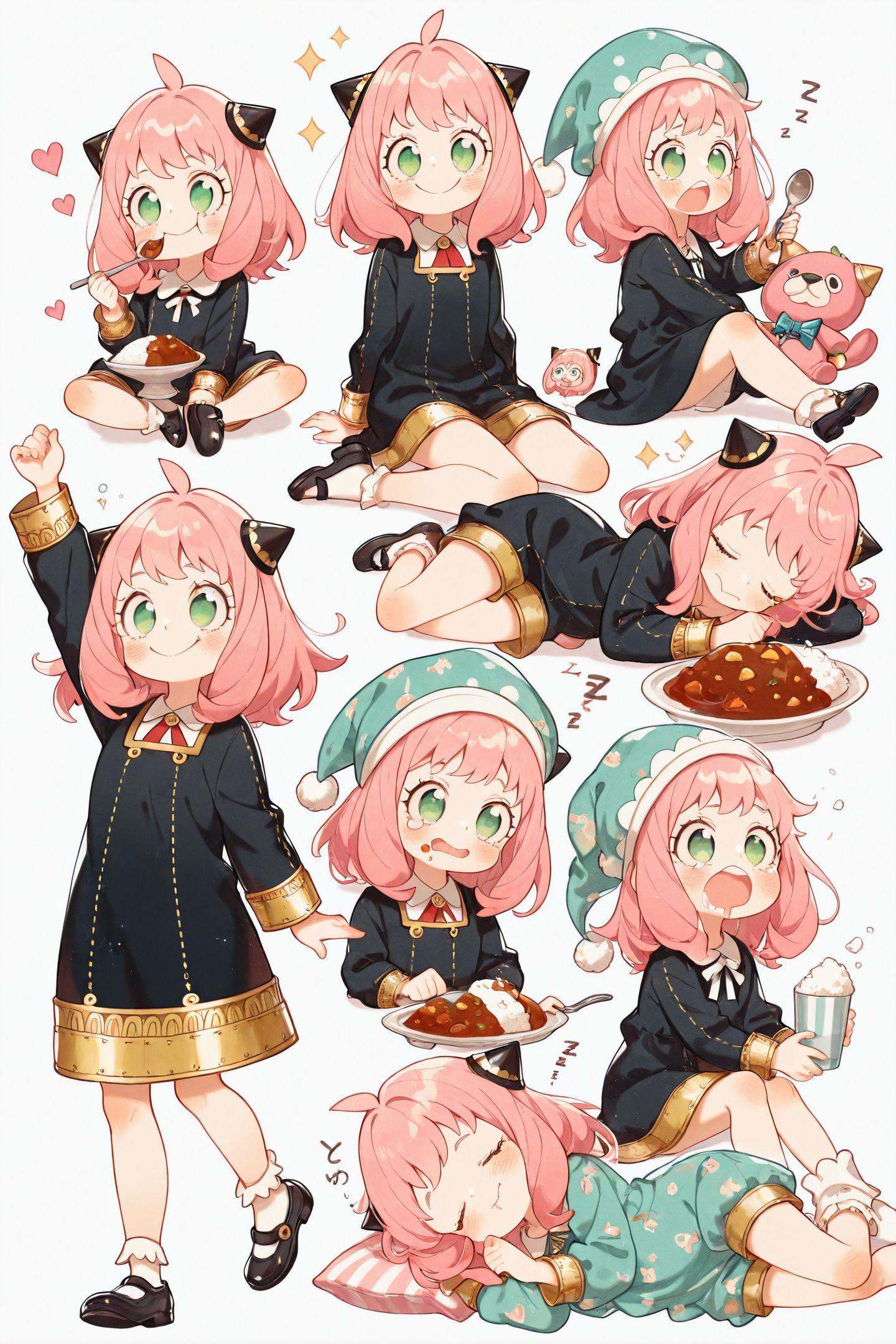 anya \(spy x family\),  pink hair,  child on Tensor.Art