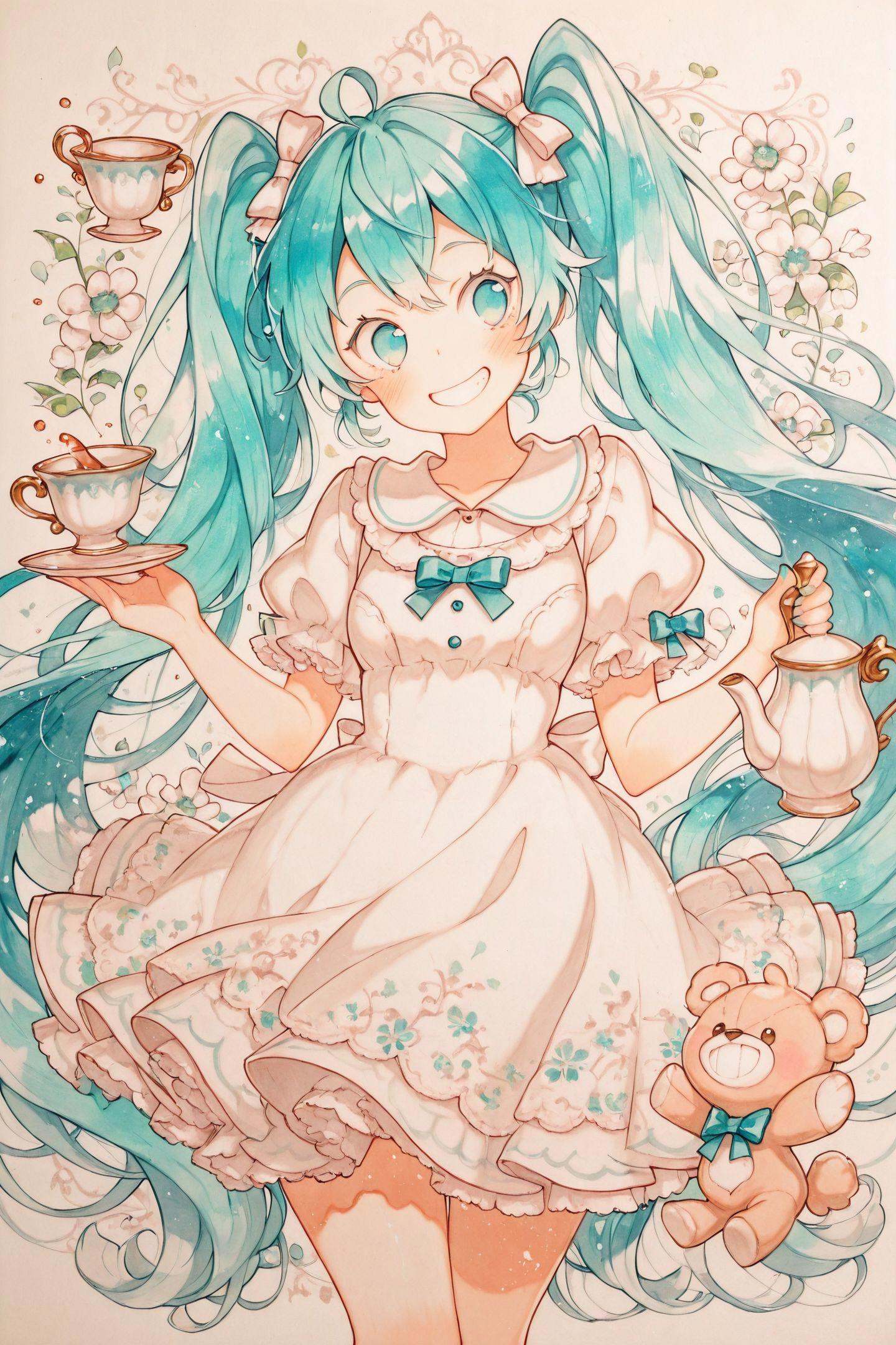 1girl,  teacup,  smile on Tensor.Art