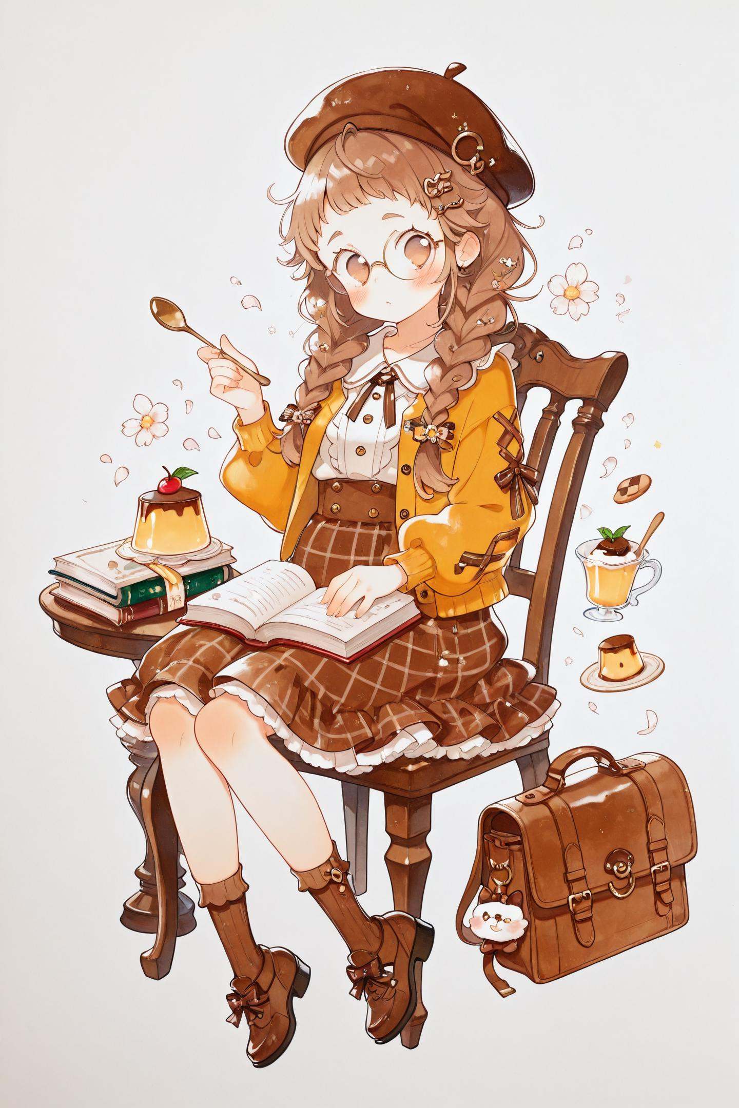 1girl,  braid,  food on Tensor.Art
