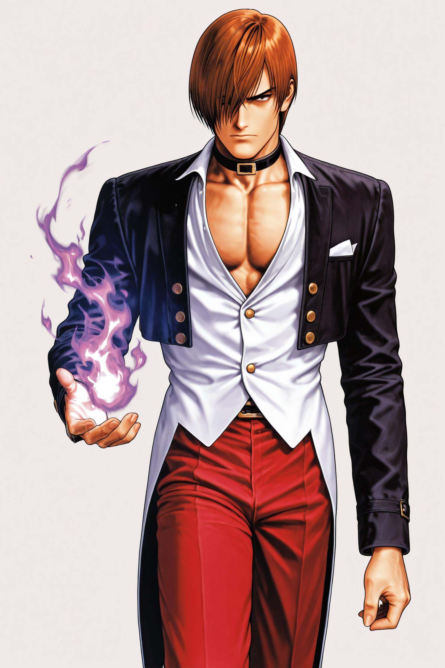 Iori Yagami,  1boy,  solo on Tensor.Art