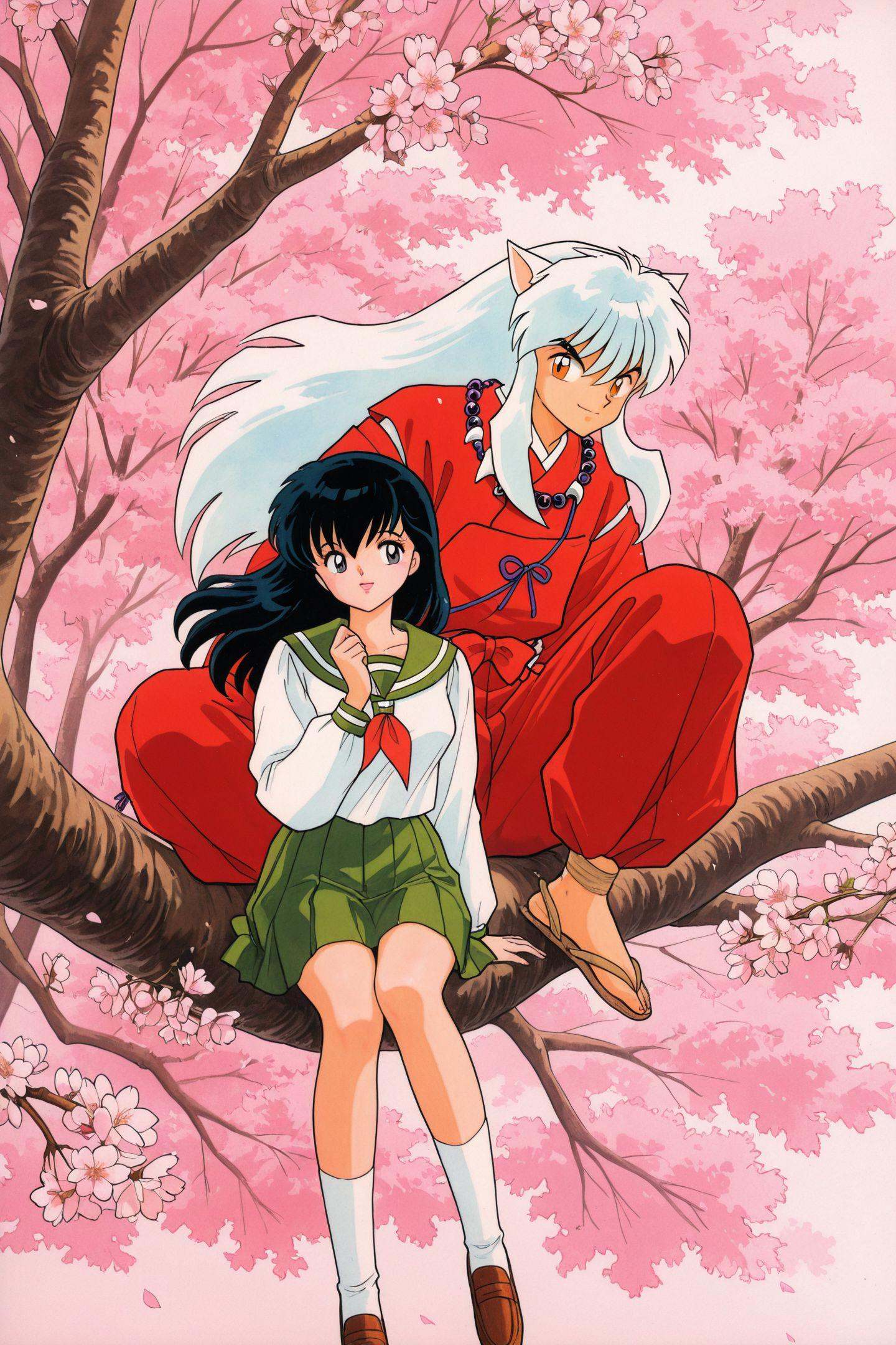 1girl,  Higurashi Kagome,  animal ears on Tensor.Art