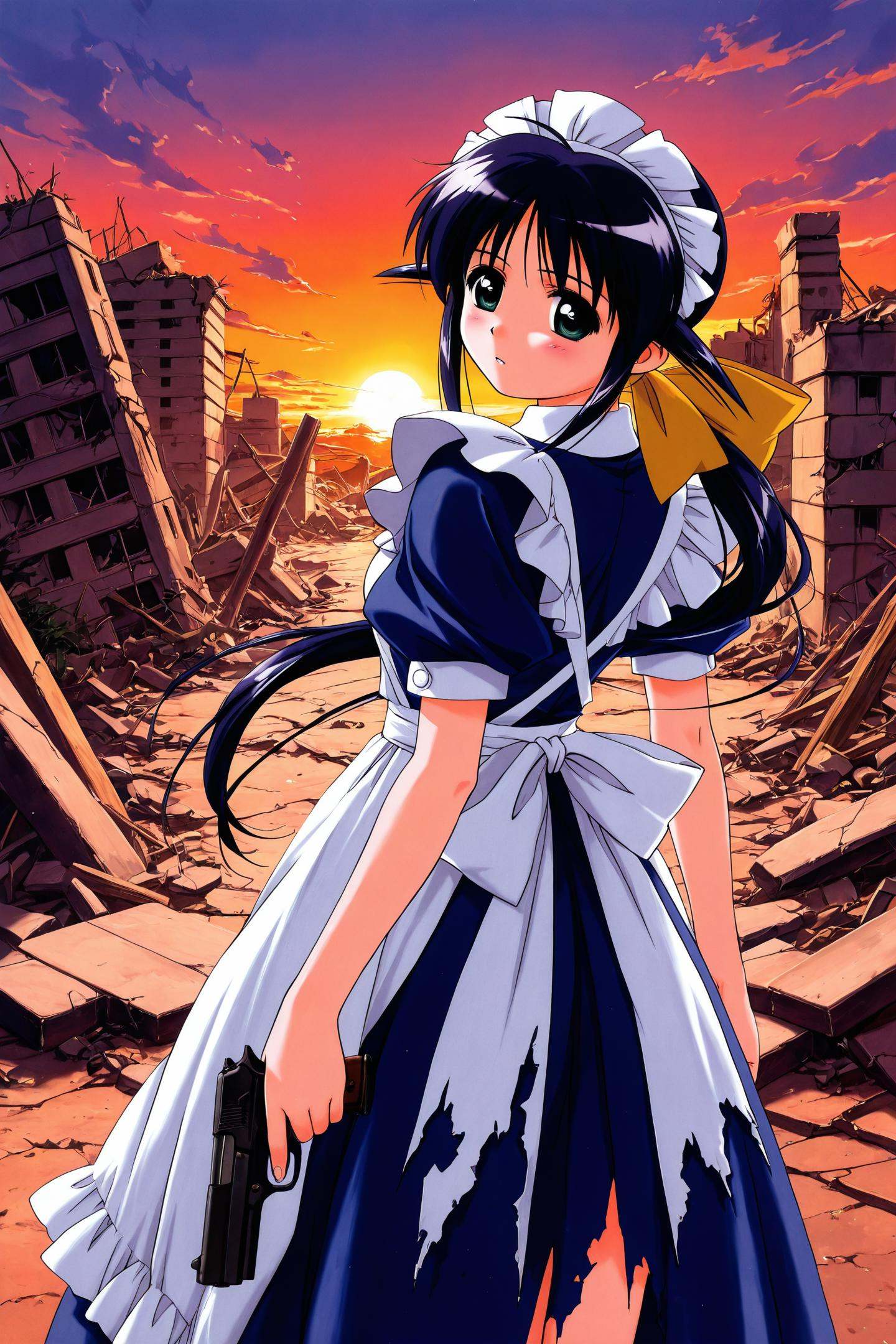 1girl,  Ando Mahoro,  torn clothes on Tensor.Art