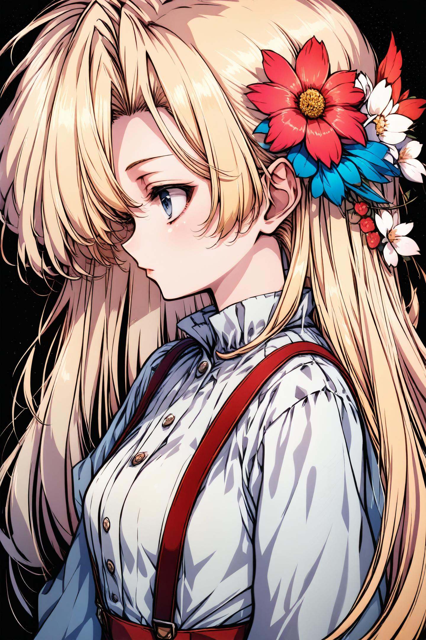 1girl,  solo,  flower on Tensor.Art