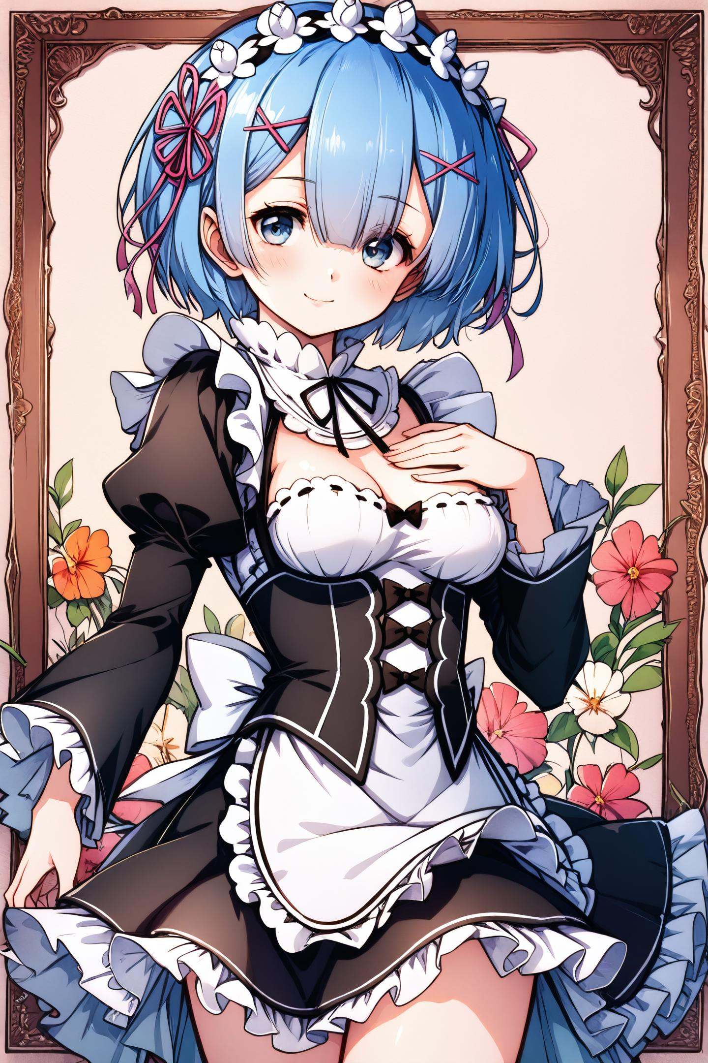 1girl,  solo,  rem (re:zero) on Tensor.Art