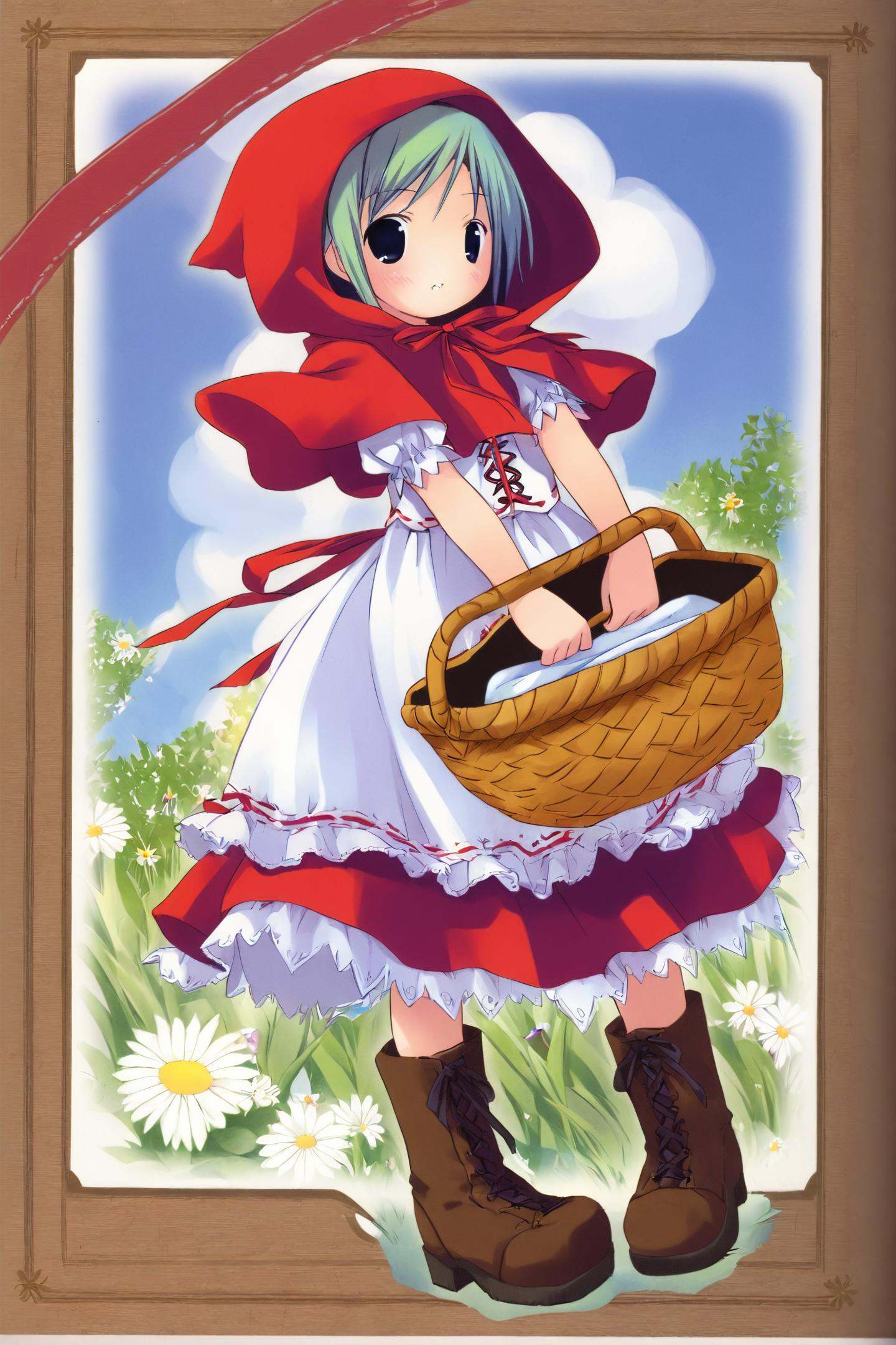 1girl,  basket,  little red riding hood \(grimm\) on Tensor.Art