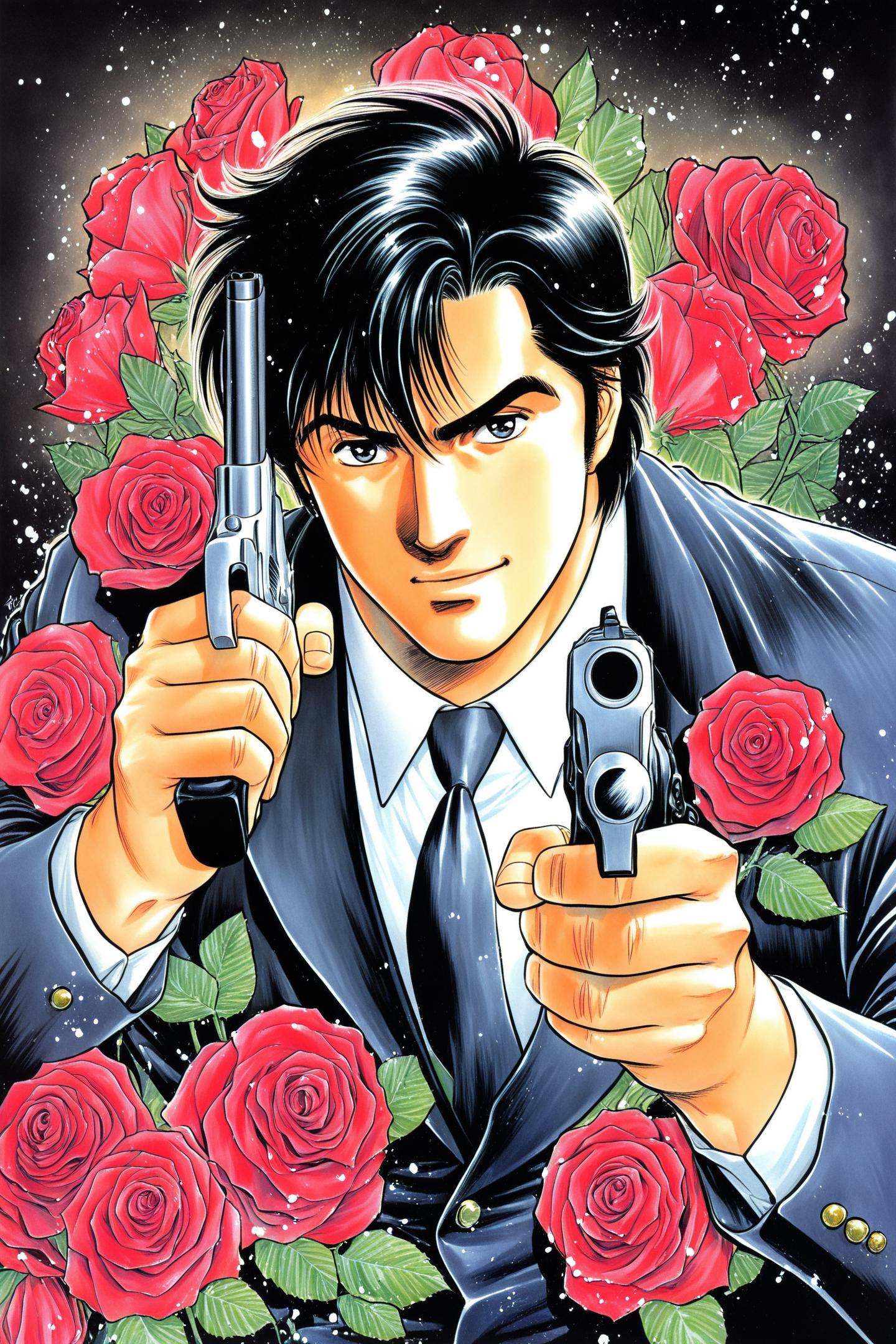 Tsukasa Hojo Style,  Saeba Ryo,  1boy on Tensor.Art