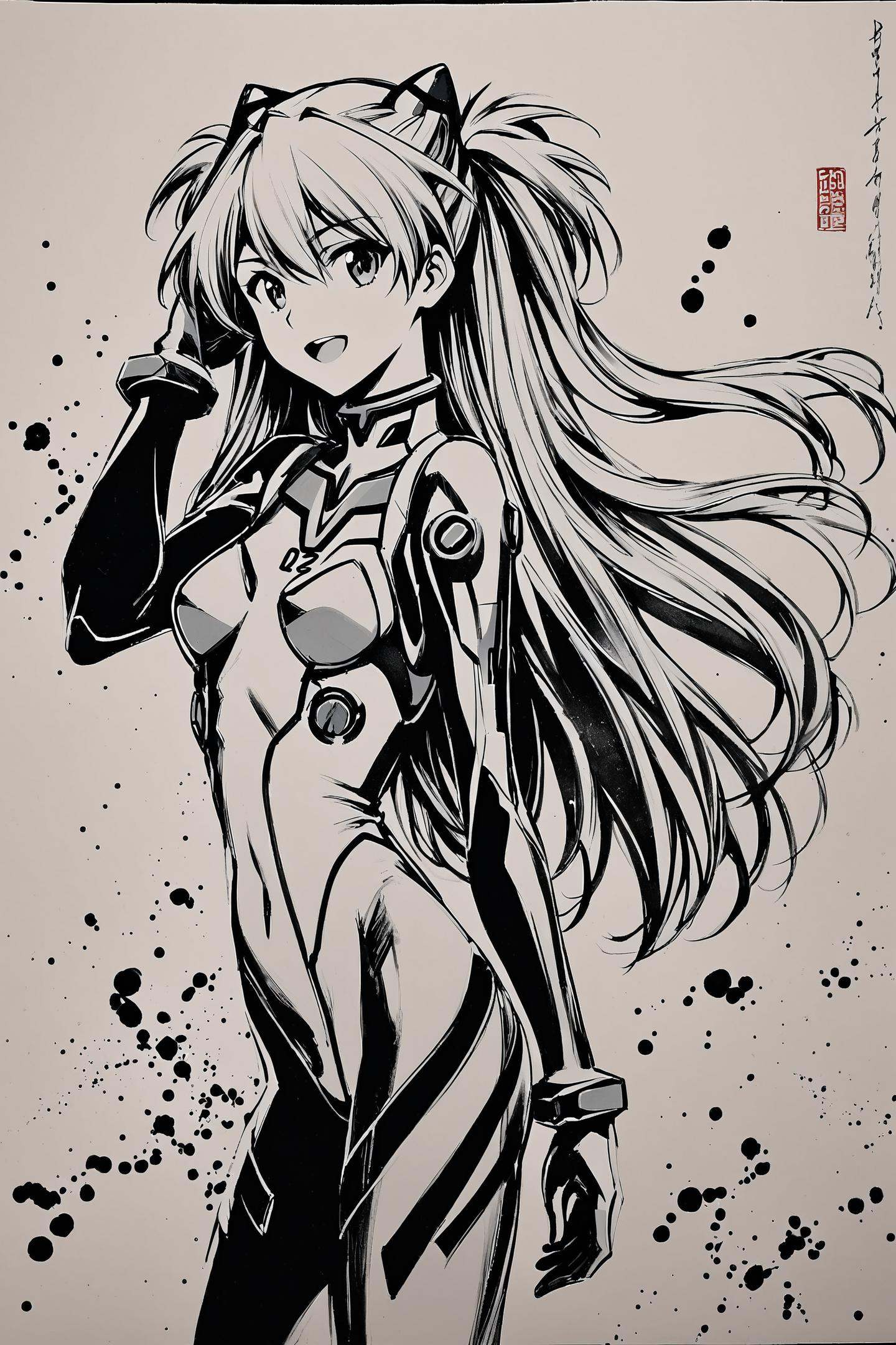 monochrome,  greyscale,  1girl on Tensor.Art