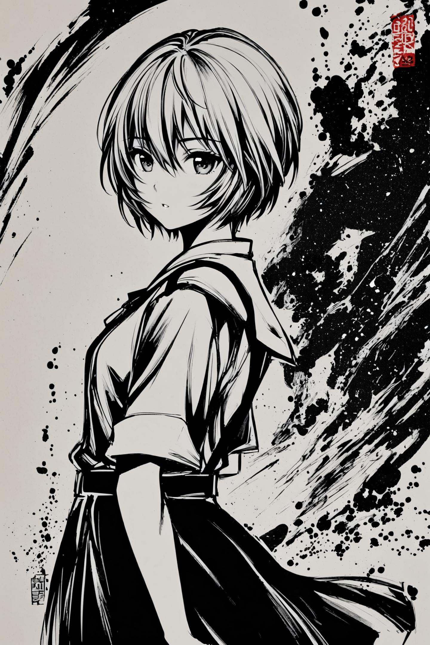 1girl,  ayanami rei,  solo on Tensor.Art