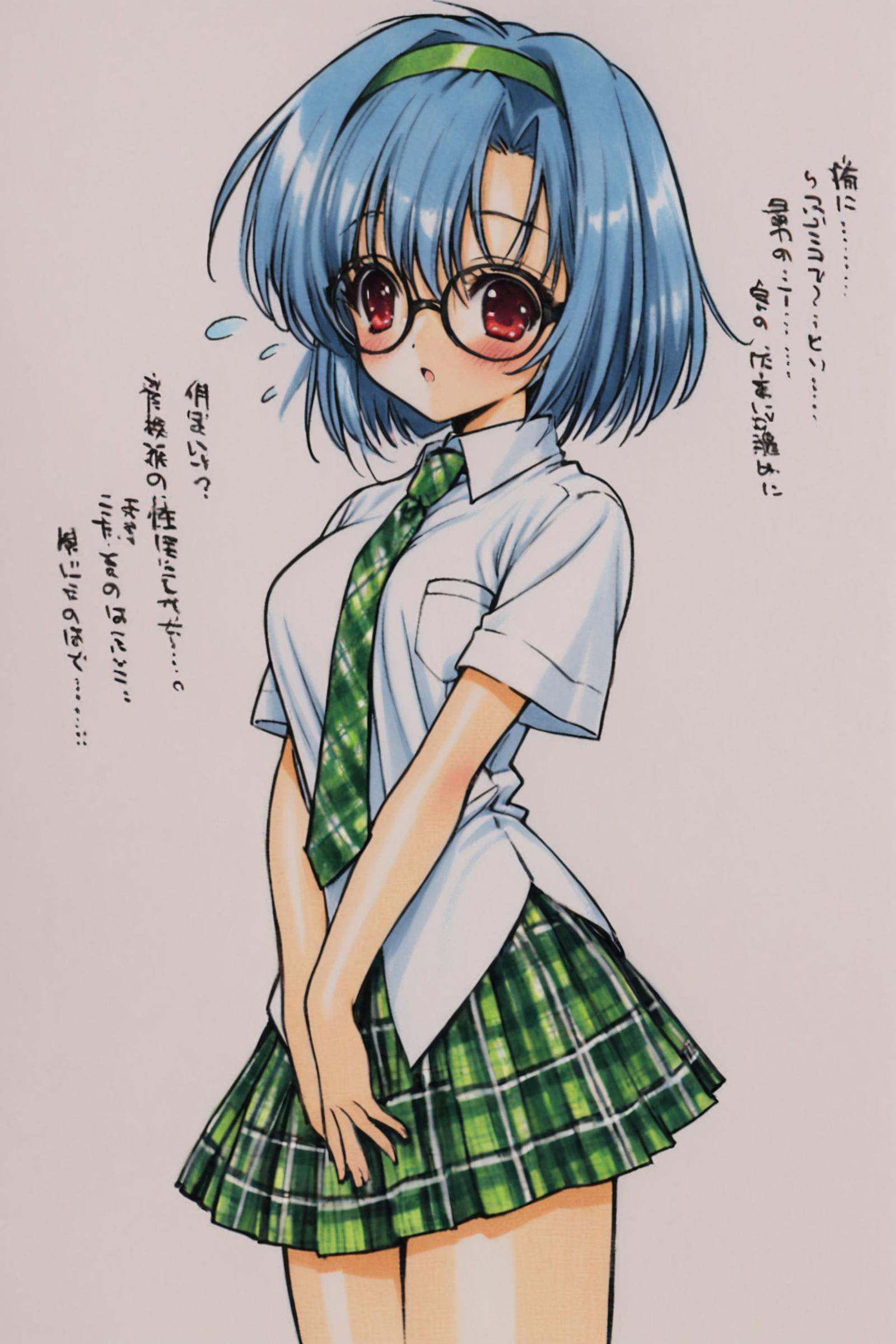 1girl,  skirt,  glasses on Tensor.Art